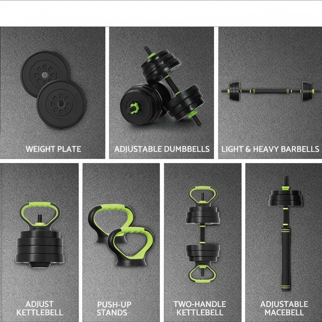 4 Everfit 25kg Adjustable Dumbbells Set Kettle Bell Weight Plates Barbells Gym - Multi, 4 of 6