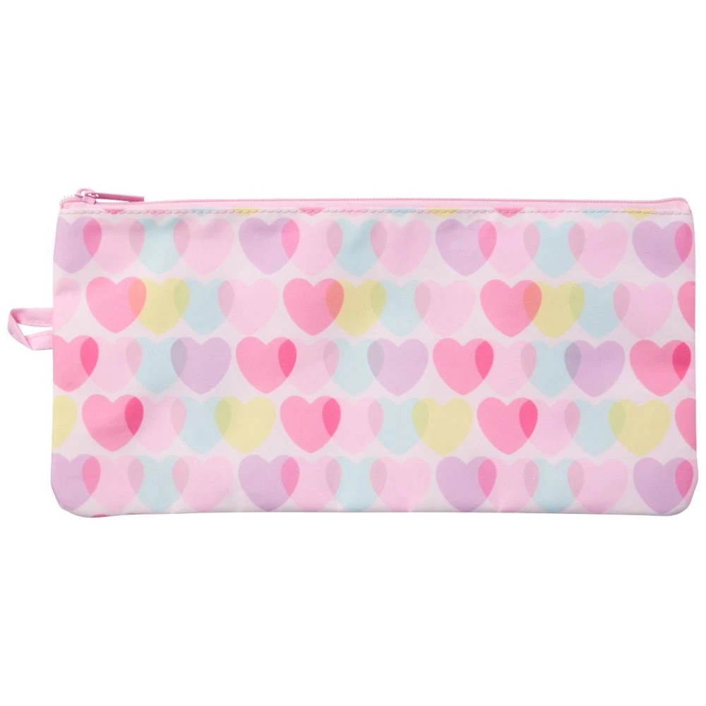 1 Studymate Medium Single Zip Pencil Case Hearts, 1 of 3