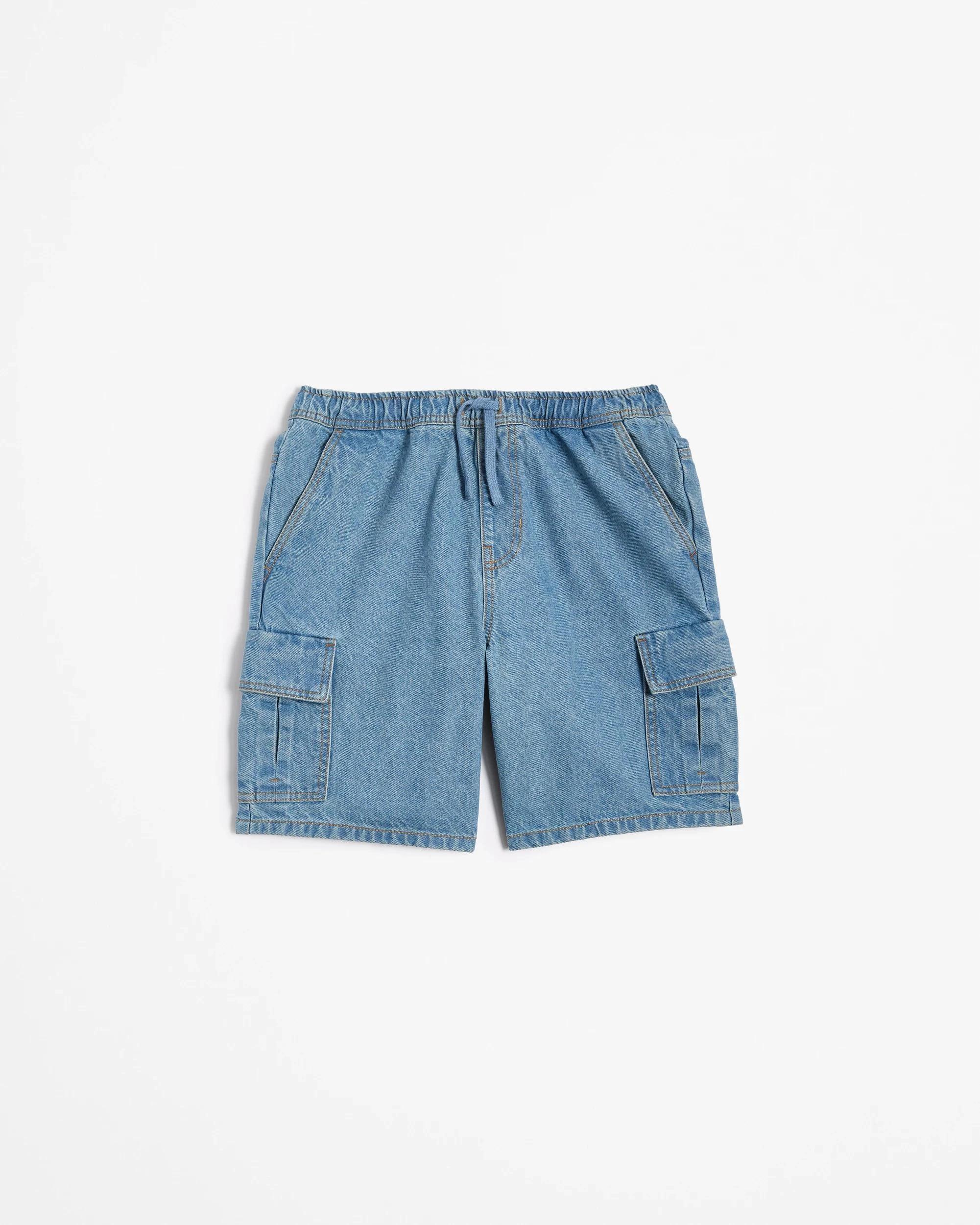 4 Target Denim Cargo Shorts MID WASH, 4 of 5