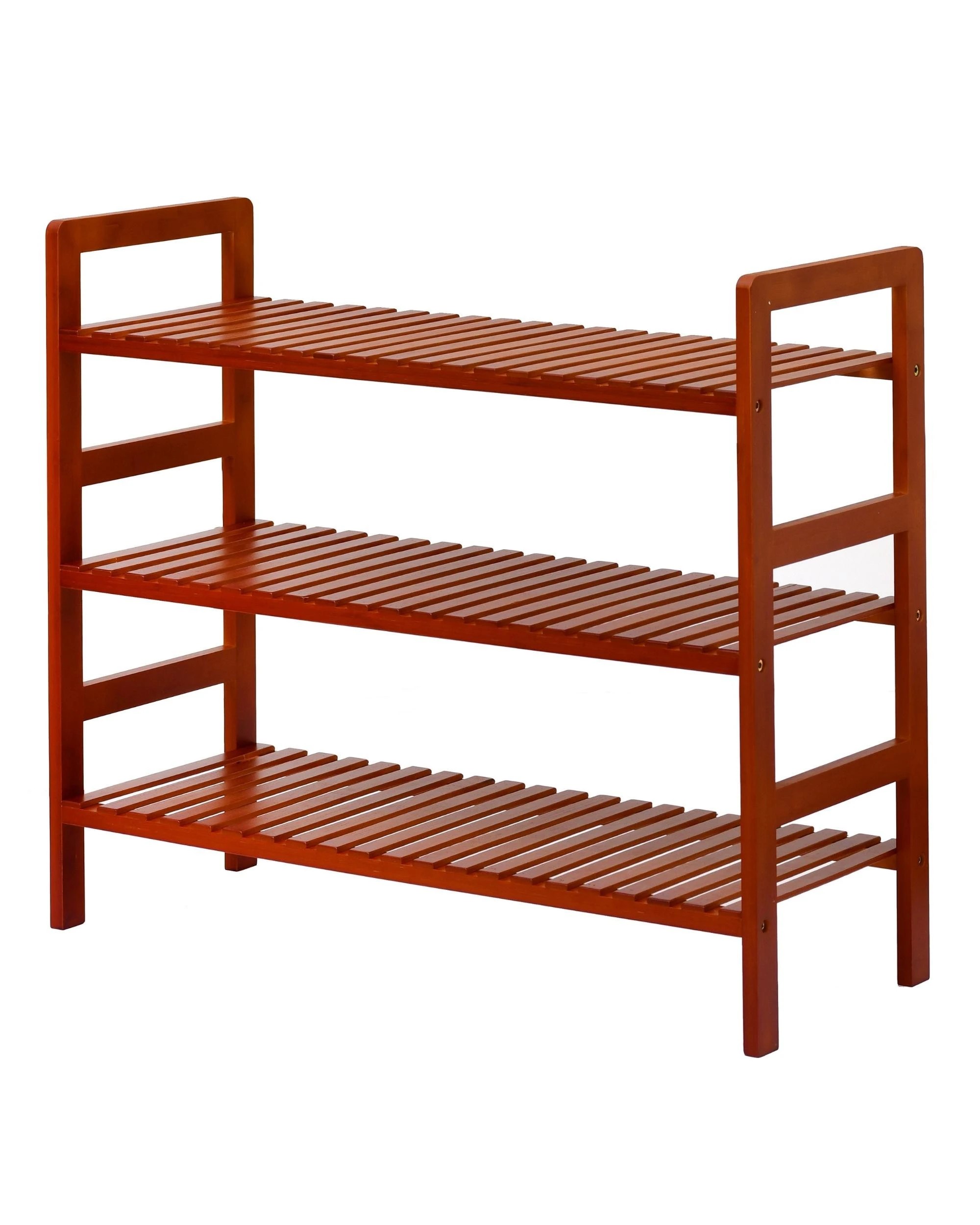 2 Sherwood Home 3-Tier Essential Natural Bamboo Shoe Rack 70x27x60cm - Brown, 2 of 5