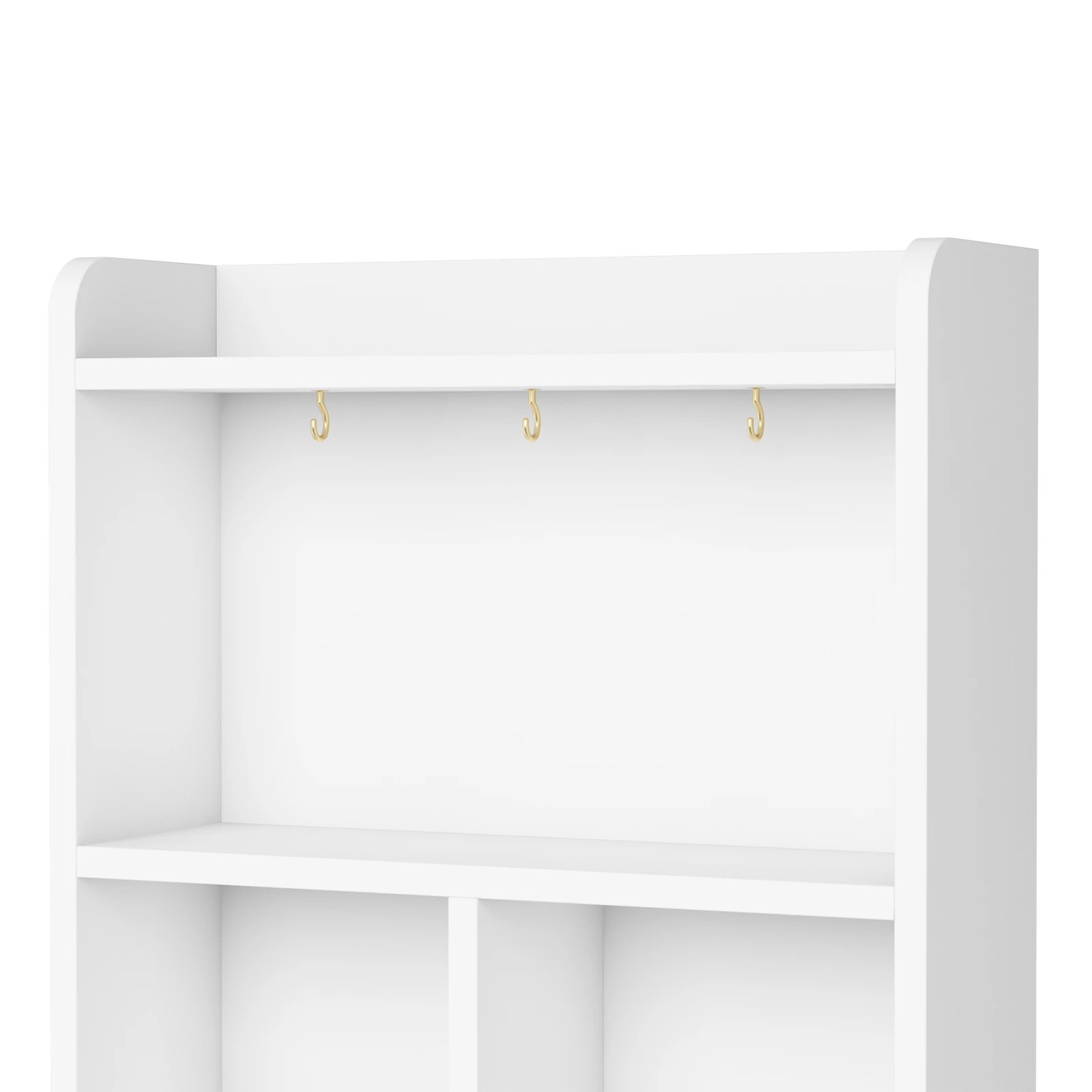 4 Advwin Set of 2 Tall LED Nightstand with Charging Station, 3 Drawers, Shelves & Hooks - White, 4 of 9