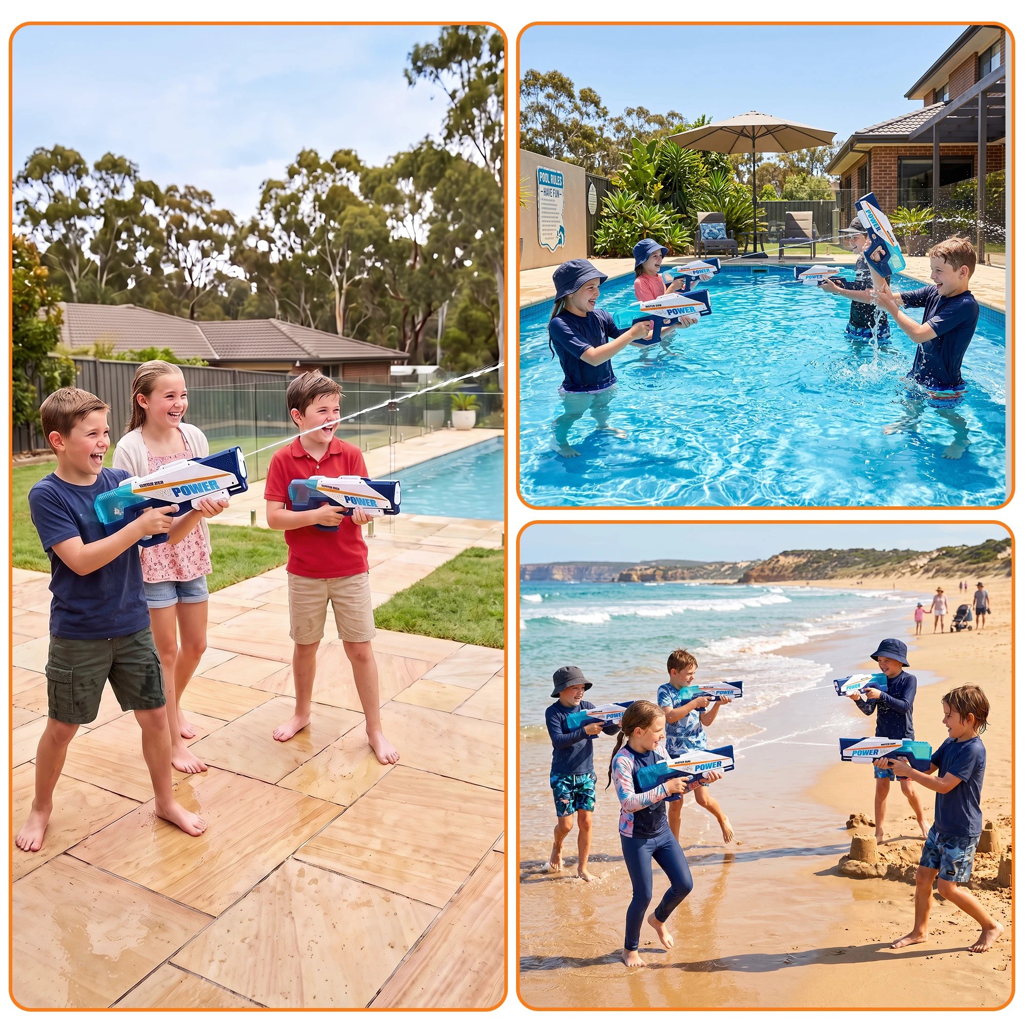 5 Keezi Kids Water Gun Fast Filling 600cc Water Tank Blaster Toy for Outdoor Pool Beach Play - Blue, 5 of 9