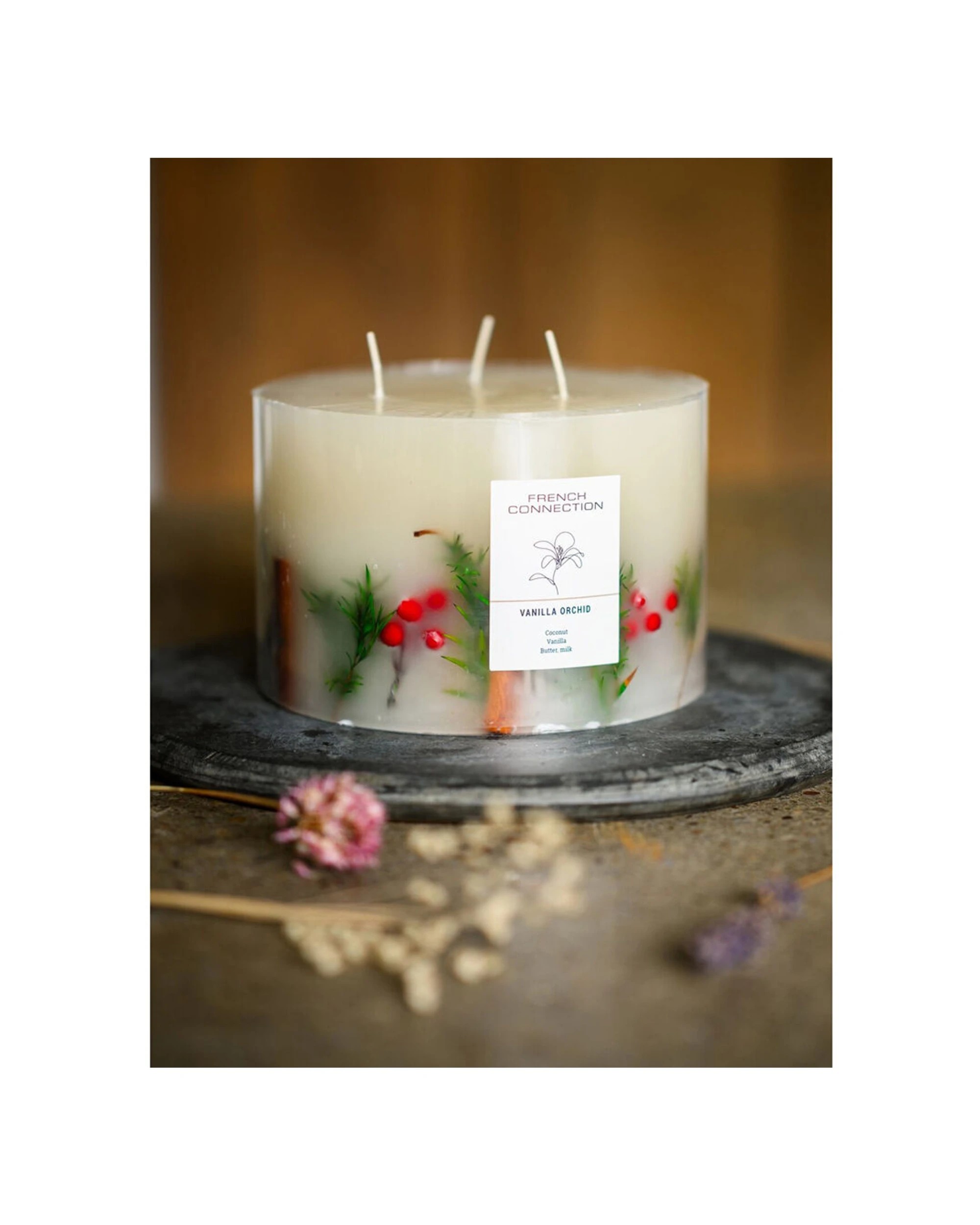 5 French Connection Vanilla Orchid Botanical 4 Wick Large Candle 1.5kg - White, 5 of 5