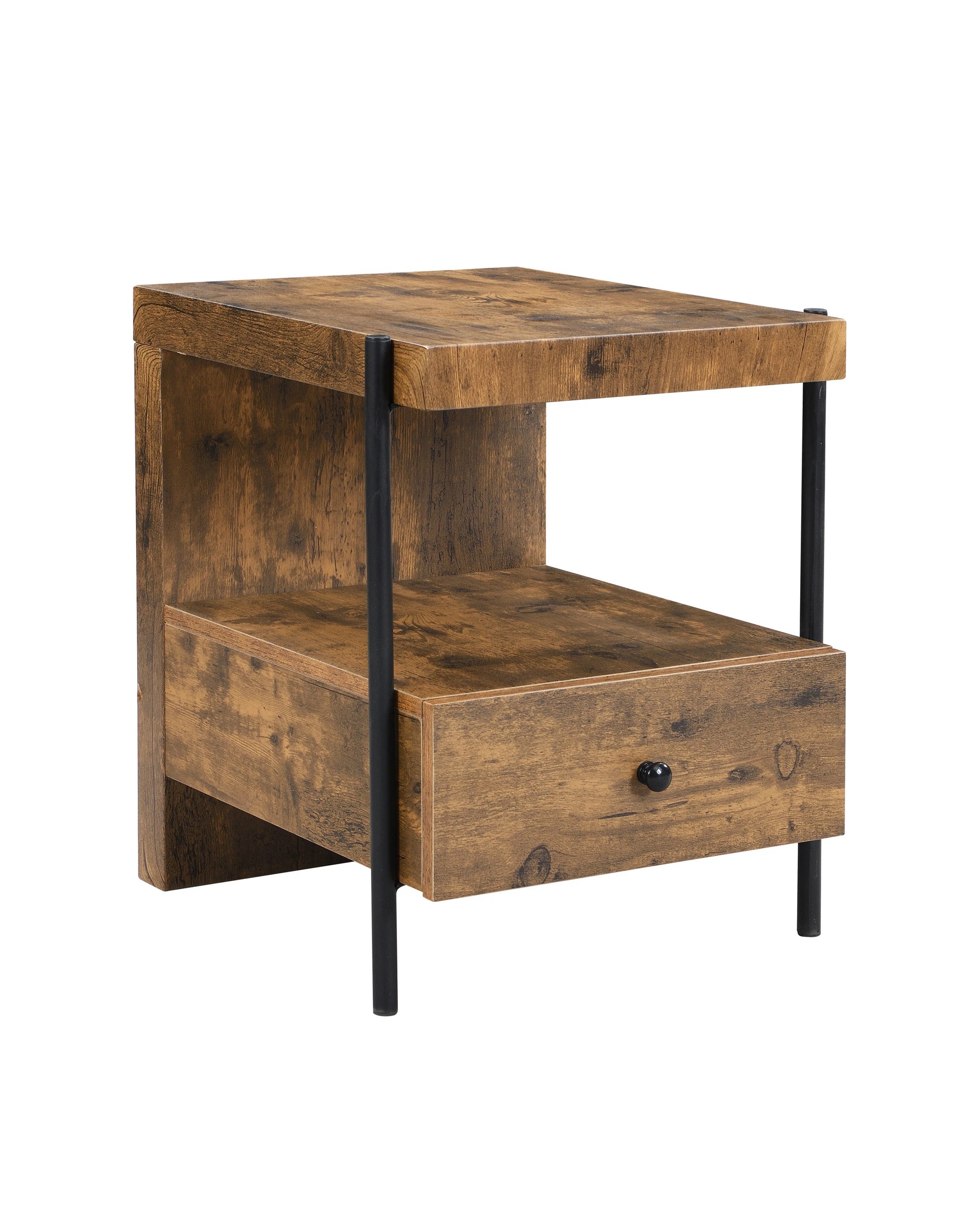 4 IHOMDEC Side Table with Drawer Metal Tube and Wood, 4 of 5