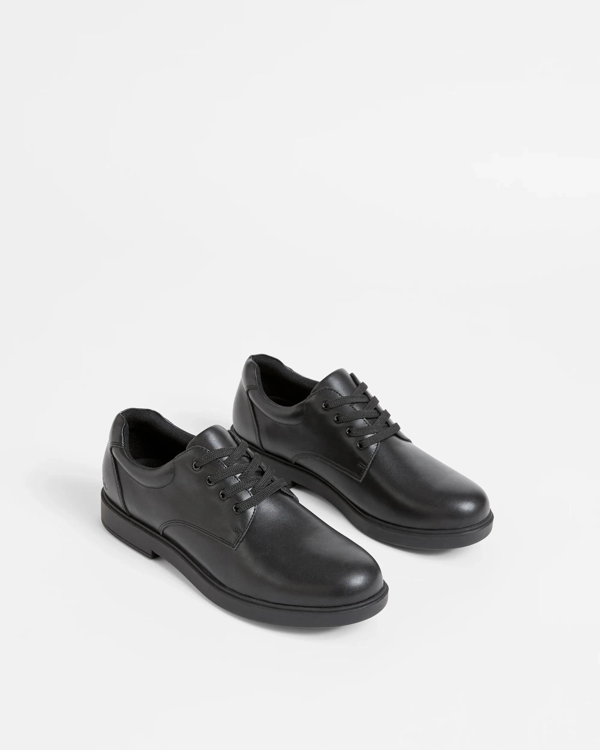 3 GroShu by Grosby Gro-Shu Senior Leather Lace Up School Shoes BLACK, 3 of 3