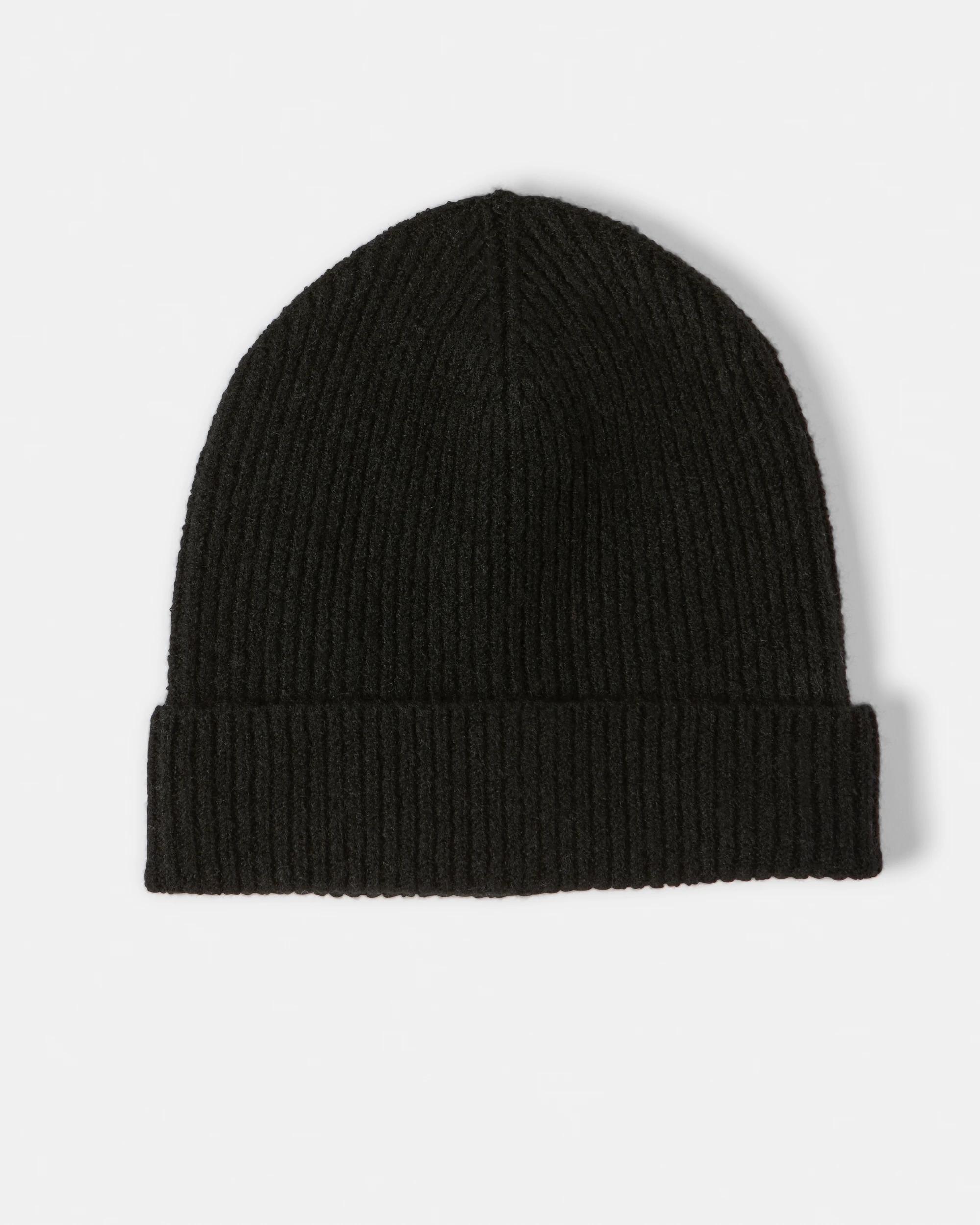 1 Fine Knit Beanie Black, 1 of 3