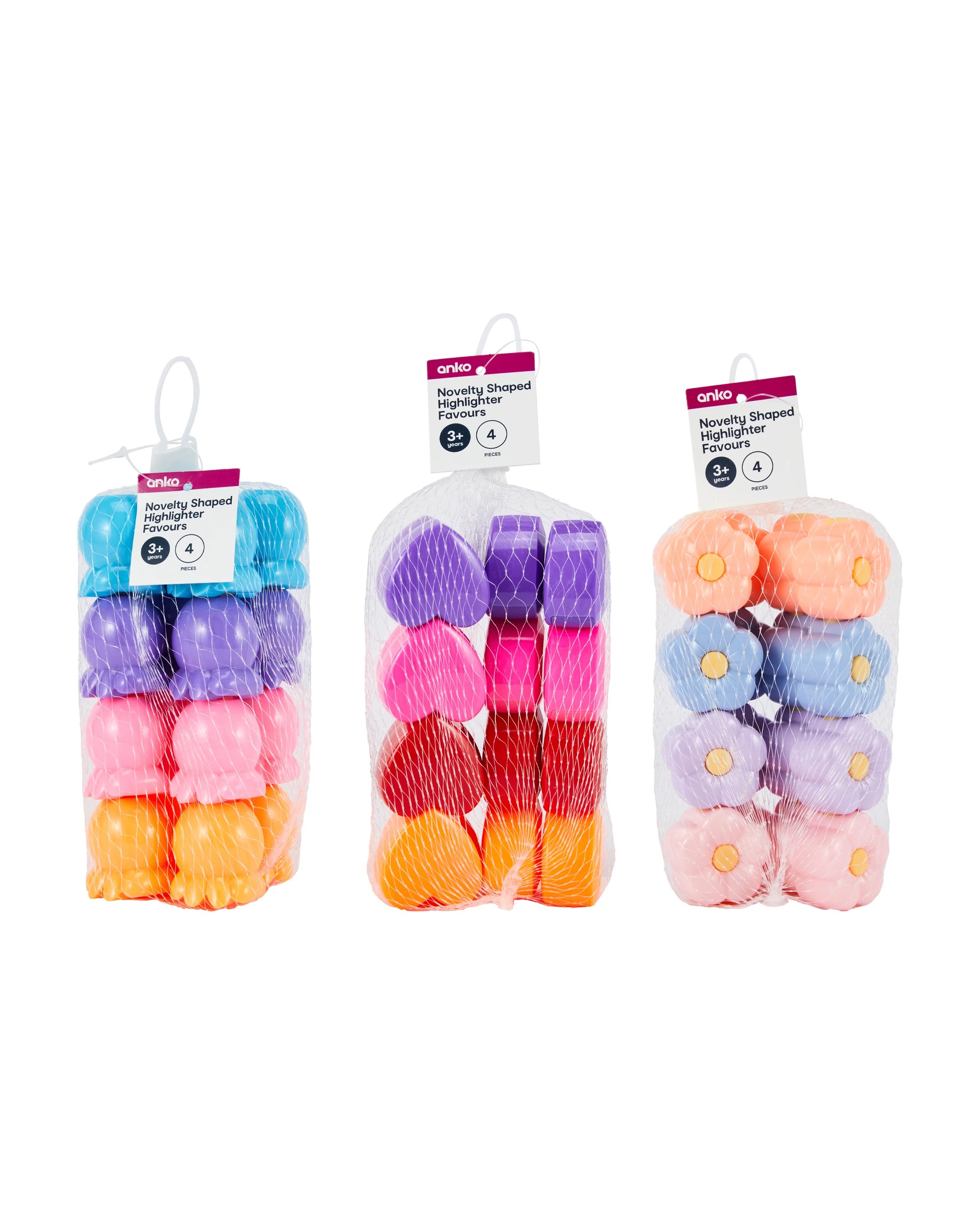 5 4 Piece Novelty Shaped Highlighter Favours - Assorted, 5 of 5