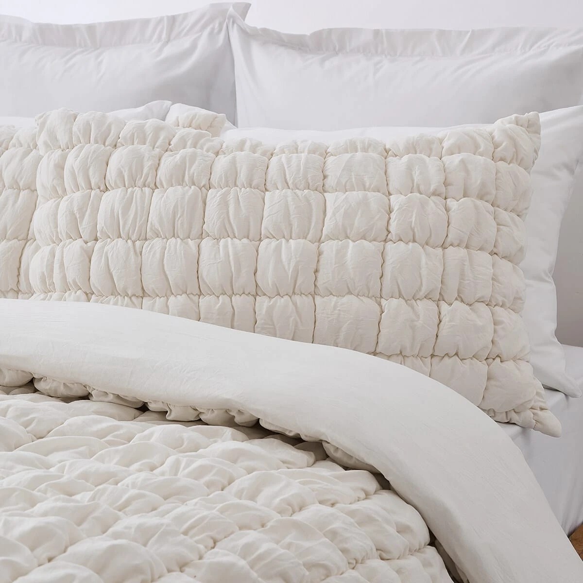 2 Marshmallow Quilt Cover Set - Queen Bed, White, 2 of 6