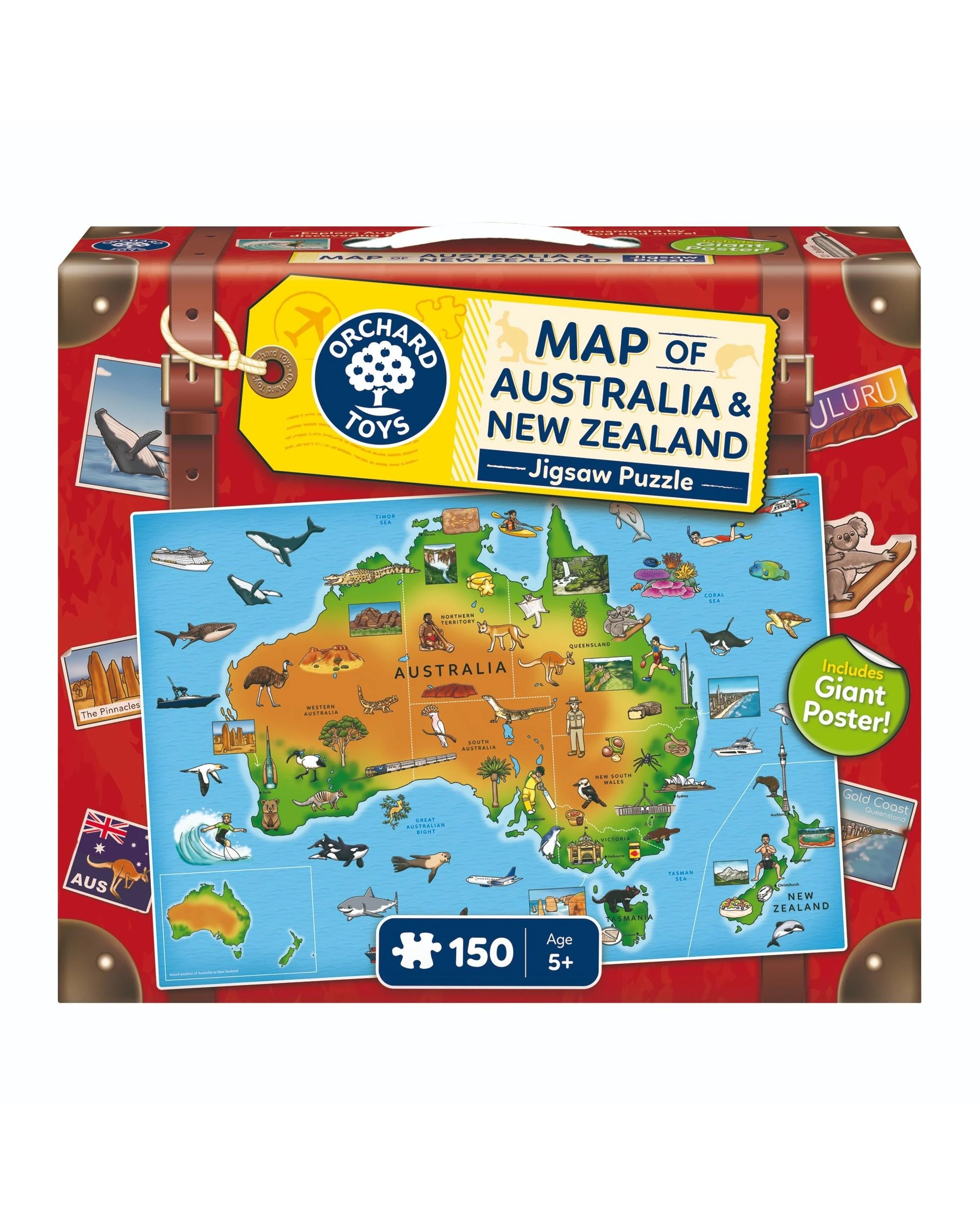 1 Orchard Toys Map of Australia and New Zealand 150 Piece Jigsaw Puzzle, 1 of 7