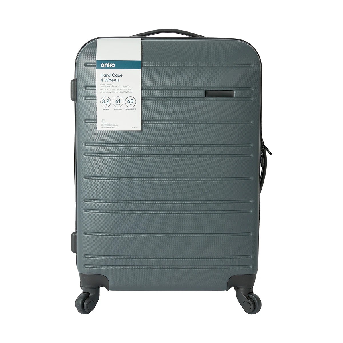 8 58cm 4 Wheel Hard Case - Charcoal, 8 of 8