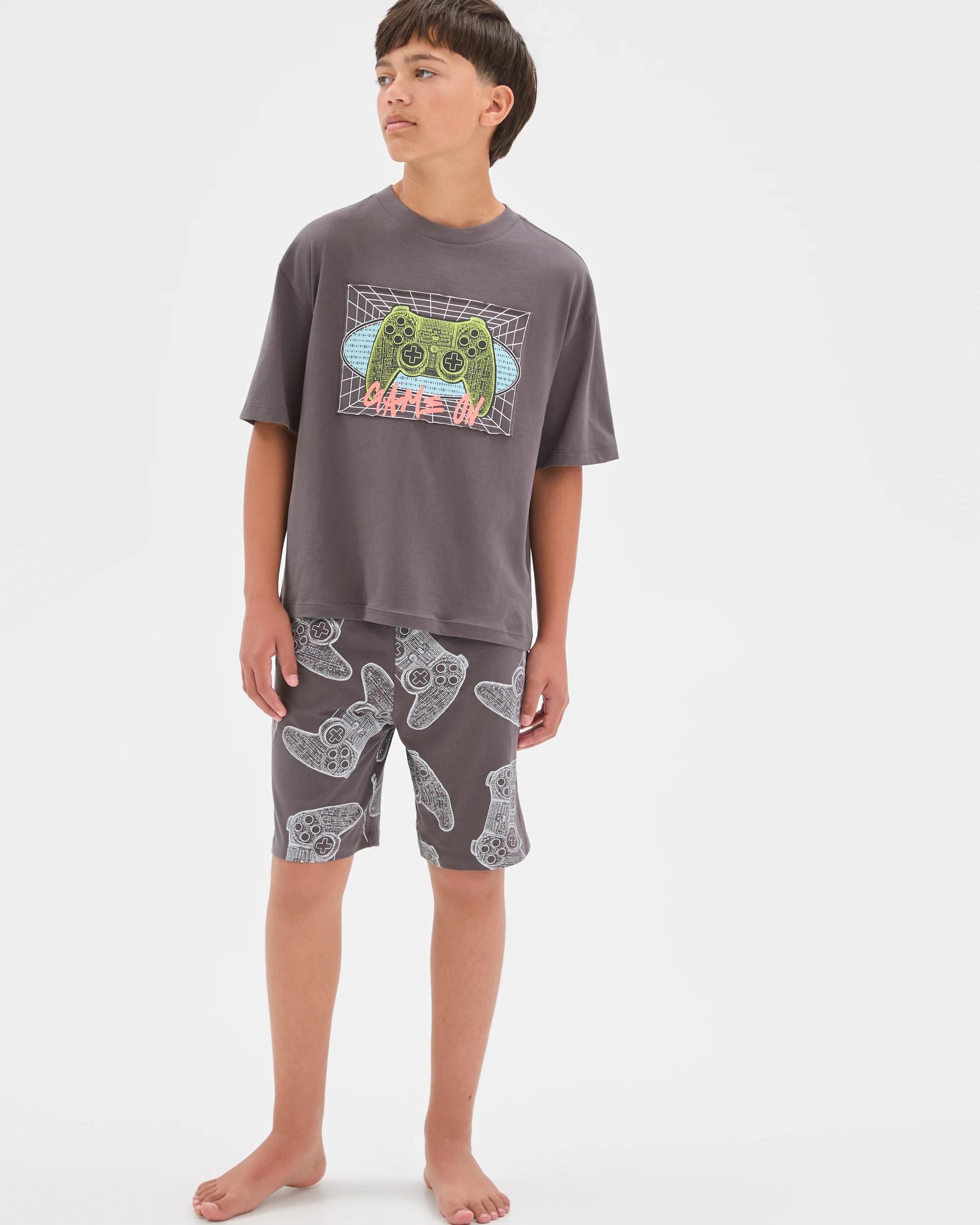 2 Target Kids Australian Cotton Older Boys Oversized Applique Knit Pyjama Set GAMING, 2 of 6