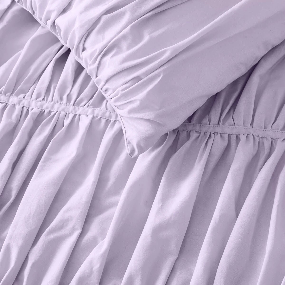 3 Arlo Cotton Quilt Cover Set - Double Bed, Lilac, 3 of 6