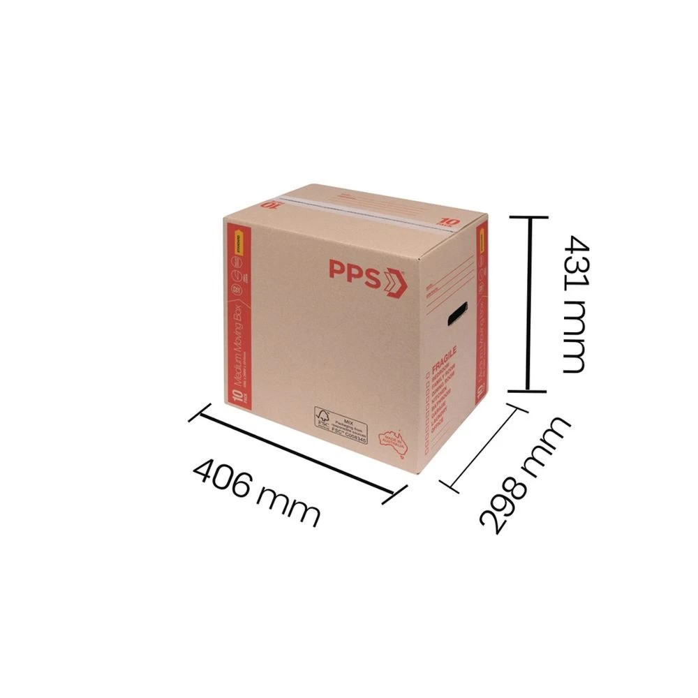 4 PPS Moving Boxes Handles Medium 406 x 298 x 431mm 10 Pack, 4 of 4