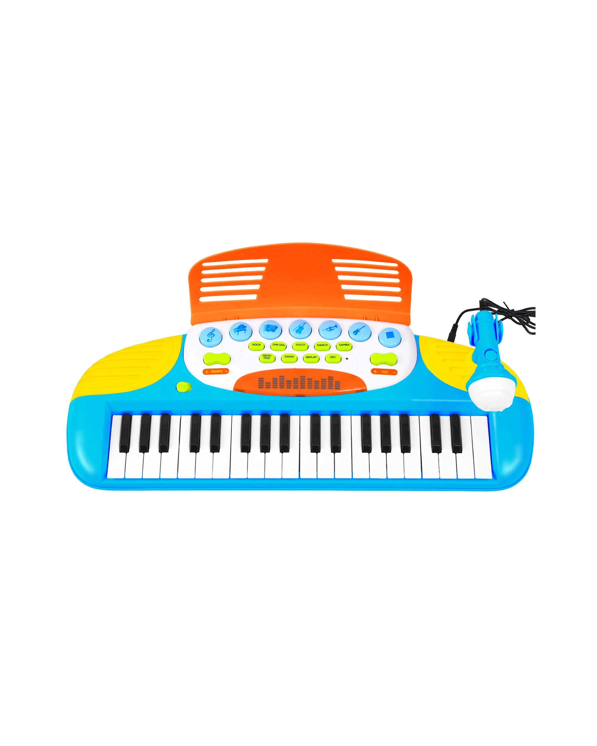 4 Keezi Kids Piano Keyboard 37 Keys Electronic Musical Instrument Set w/ Stool - Blue, 4 of 7