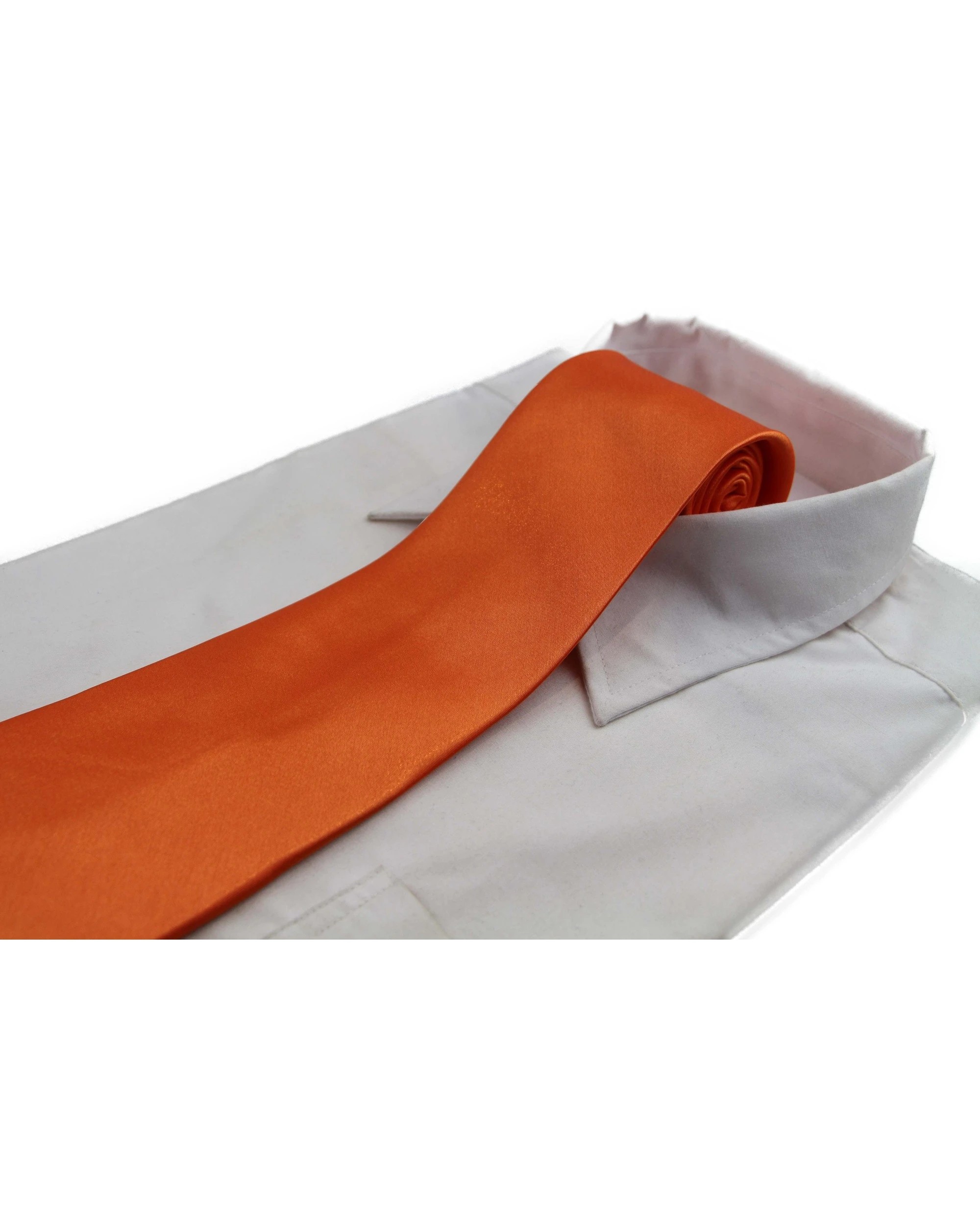 1 Zasel Mens Orange Classic 10cm Plain Neck Tie, 1 of 1
