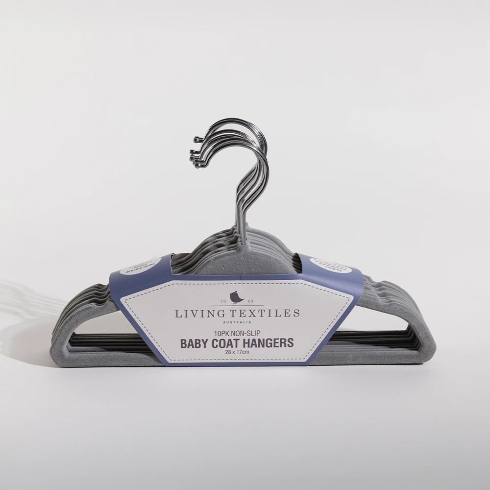 2 Living Textiles - Baby Coat Hangers 10pk - Grey, 2 of 3
