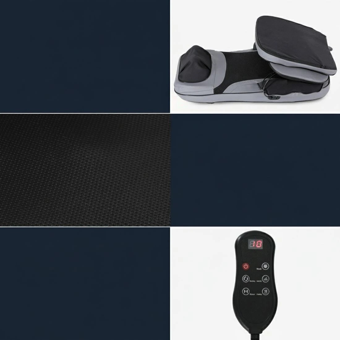 5 Livemor 8-nodes Full Back Massage Cushion Heating Massage Seats - Black, 5 of 5