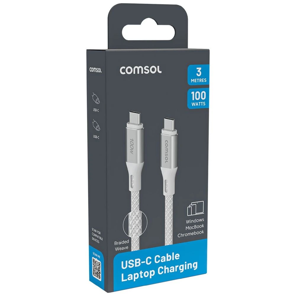 2 Comsol USB-C Cable 100W 3m White, 2 of 4