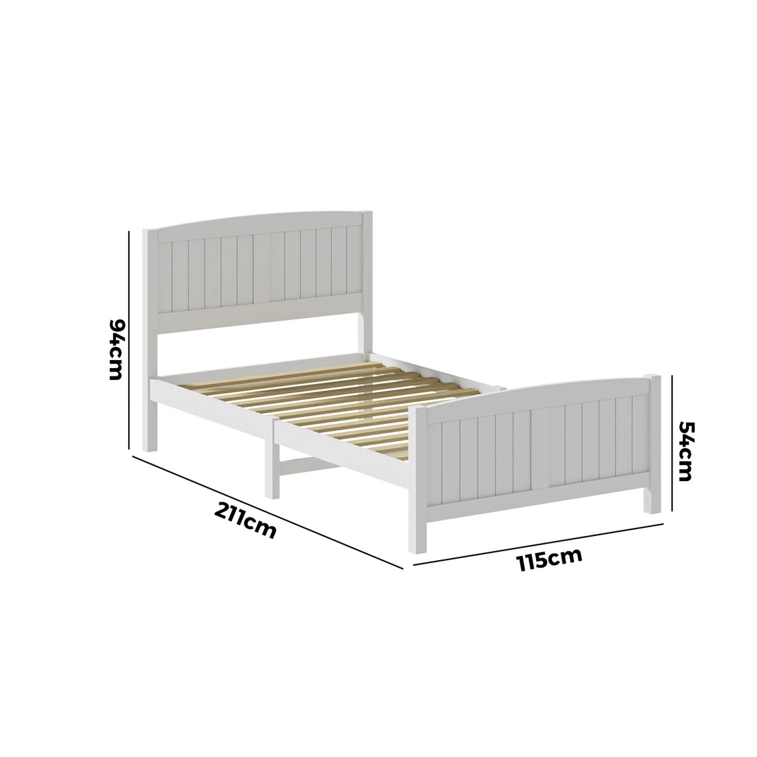 10 Oikiture Bed Frame King Singe Size Wooden Base Timber Platform
 - White, 10 of 10