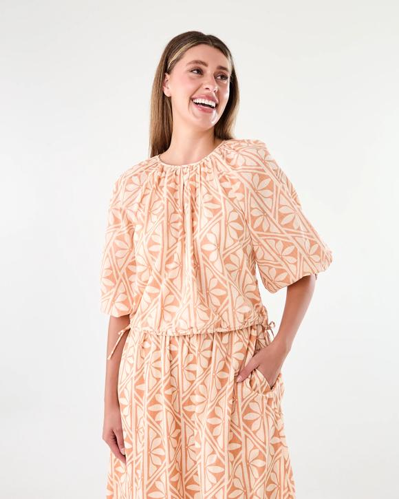 Long Sleeve Waist Tie Raglan Top