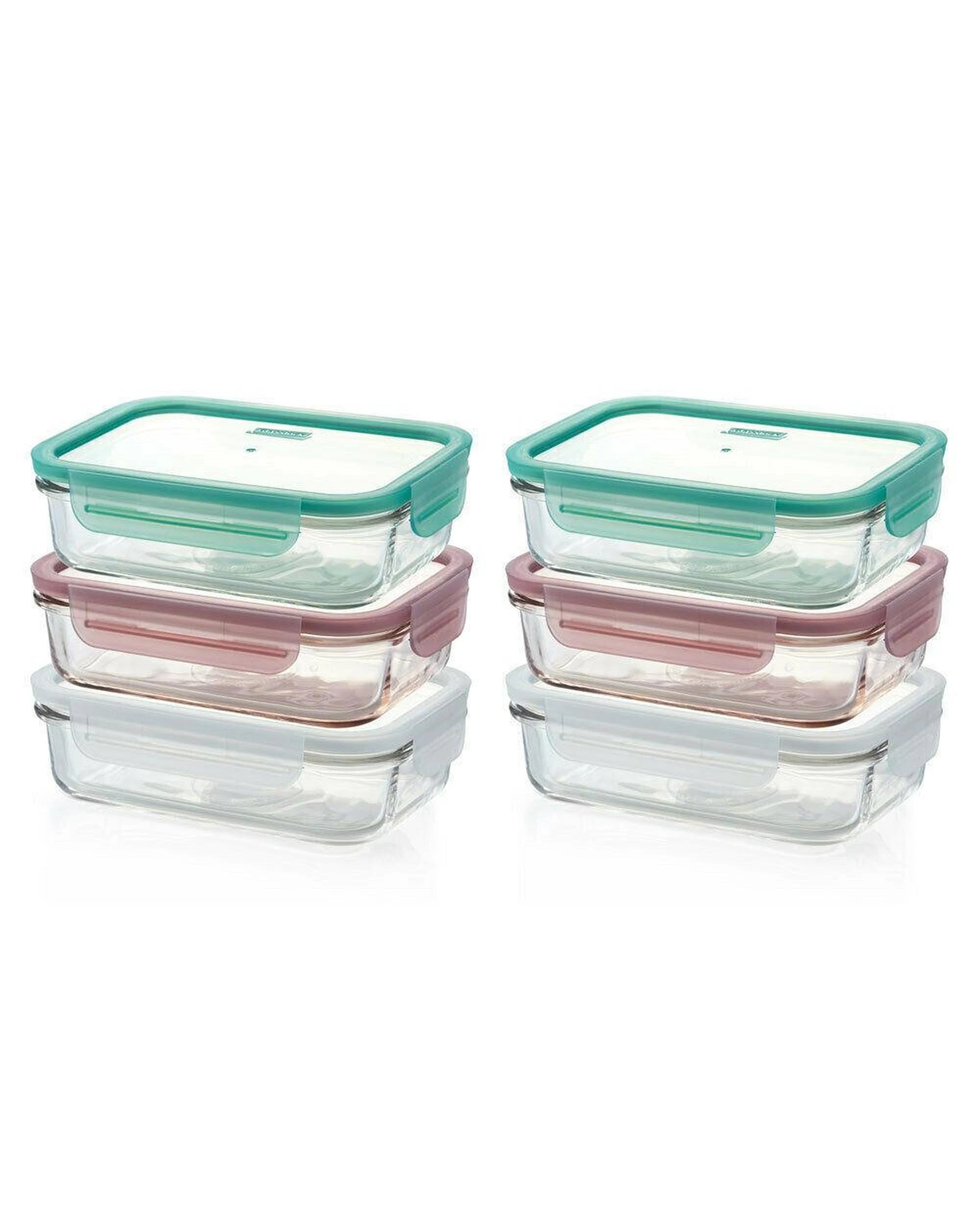 1 Glasslock 400ml Rectangular Storage Container Set w Lid 6pc, 1 of 2