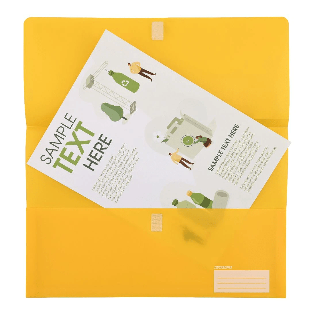 3 J.Burrows Foolscap Document Wallet Yellow, 3 of 3