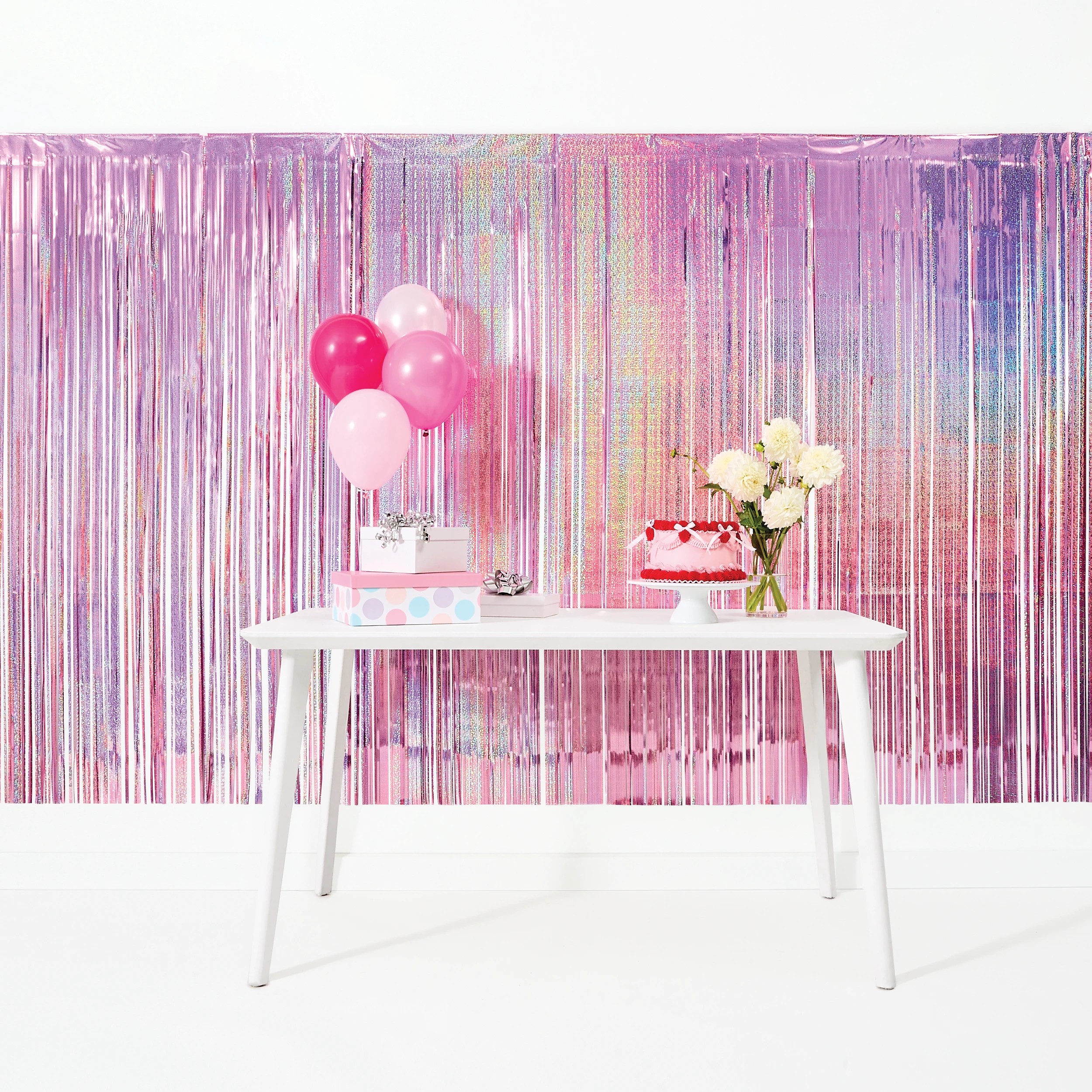 1 Iridescent Pink Foil Backdrop, 1 of 5