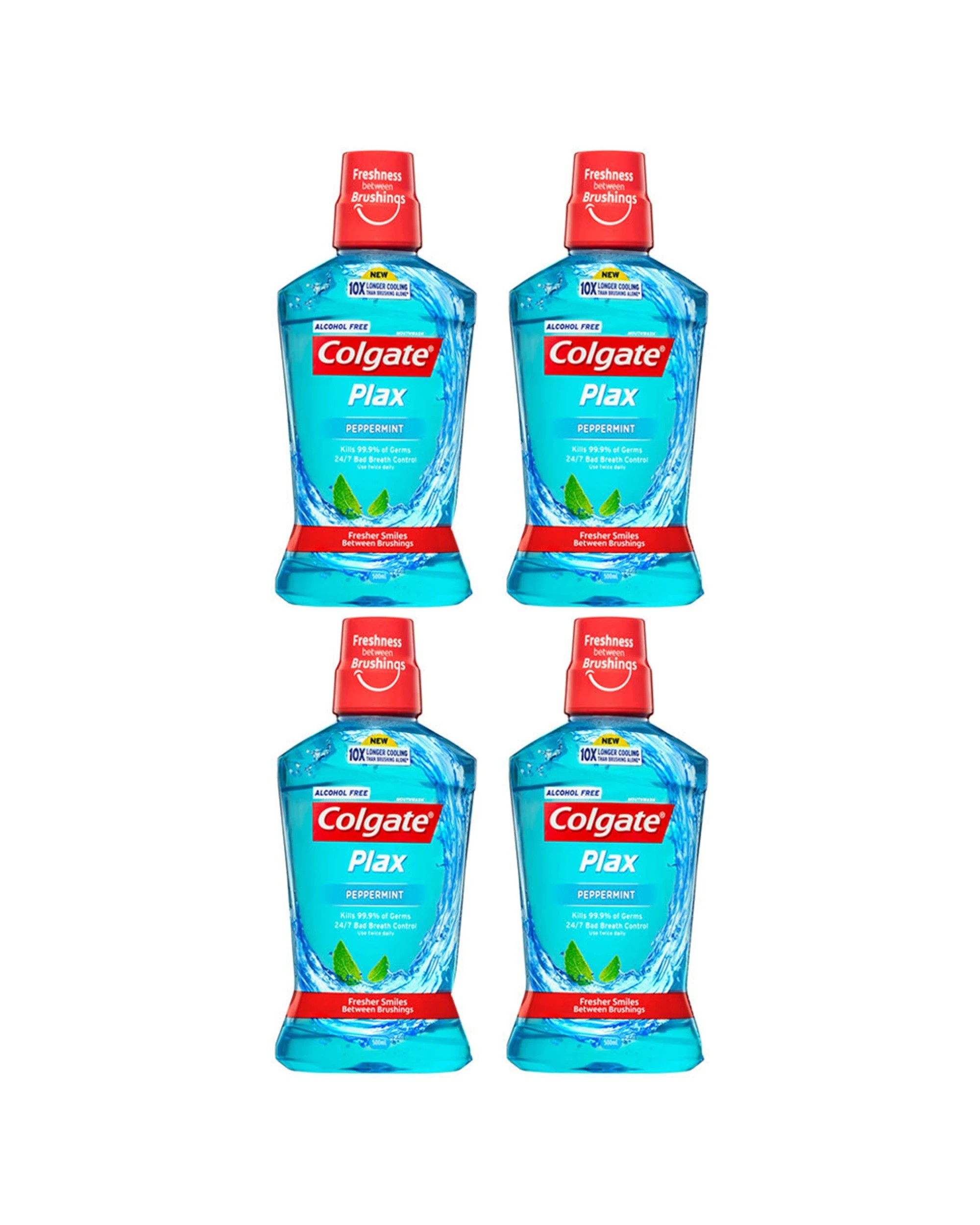 1 Colgate Plax 4PK Mouthwash Peppermint Alcohol-Free 500ml Oral Care - Multi, 1 of 3