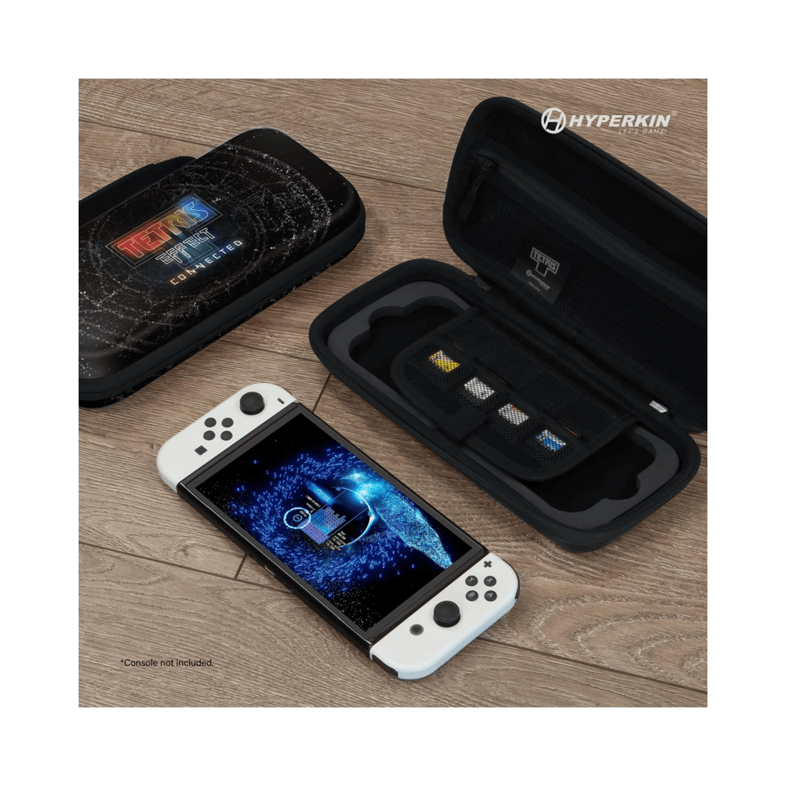 4 Hyperkin Tetris Effect Connected Galaxy Limited Edition EVA Hard Shell Carry Case for Nintendo Switch
 - black, 4 of 5