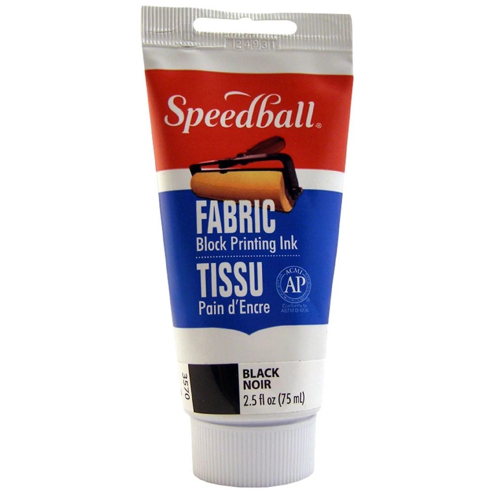 1 Speedball Fabric Block Ink 75mL Black, 1 of 3