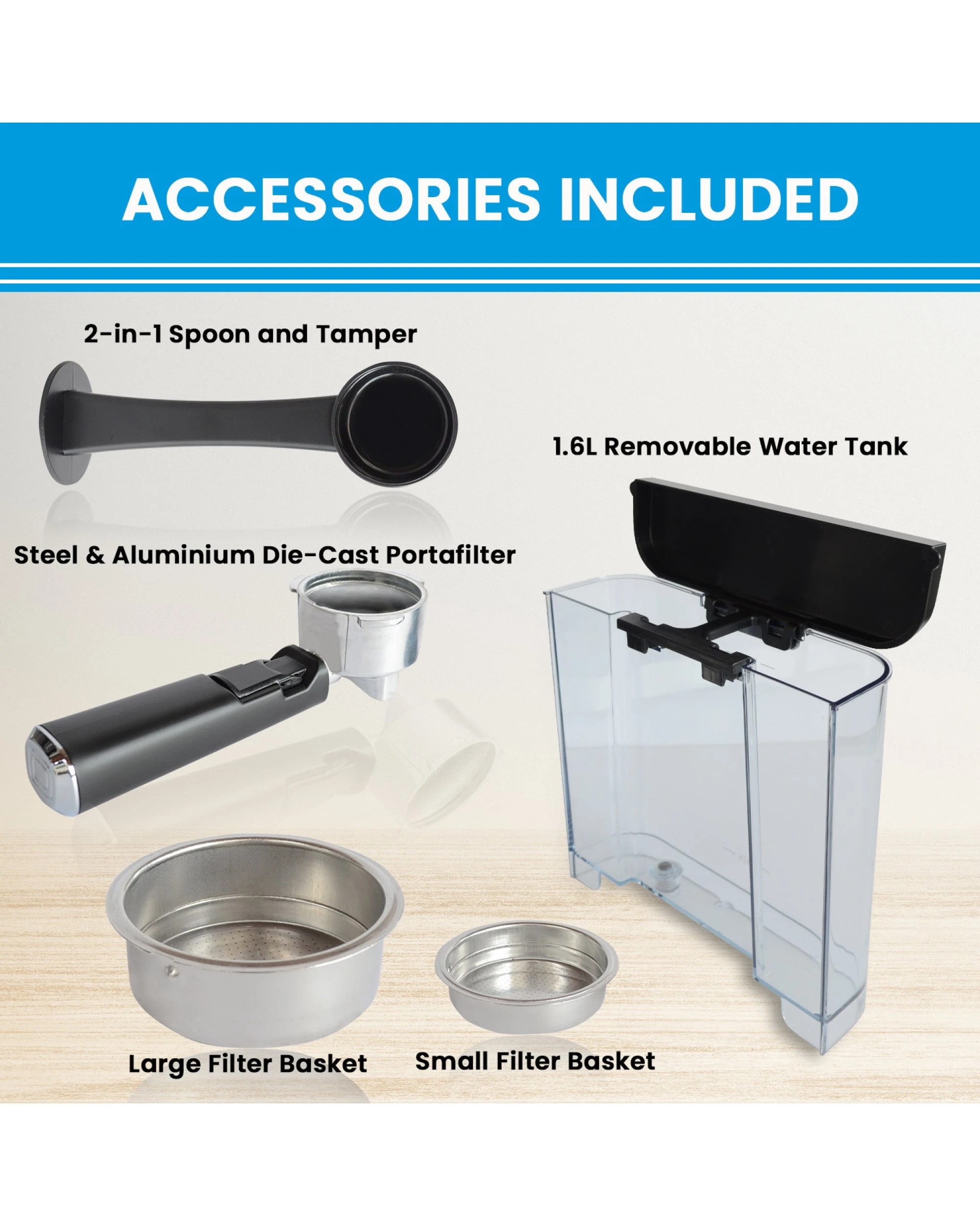 5 Pronti 1.6L Automatic Coffee Espresso Machine with Steam Frother, 5 of 7