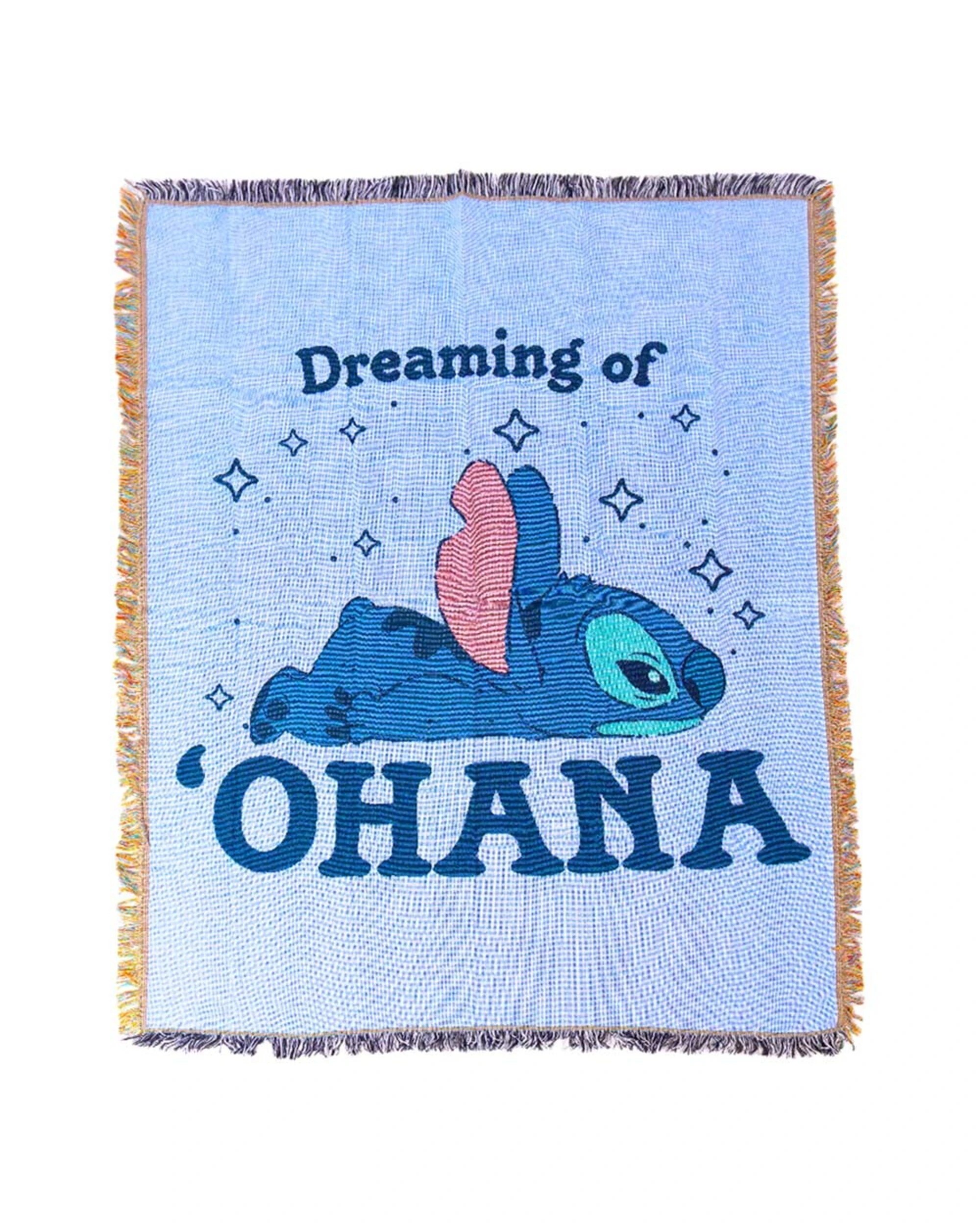 1 Disney - Lilo & Stitch - Dreaming of Ohana Woven Blanket - Blue, 1 of 2