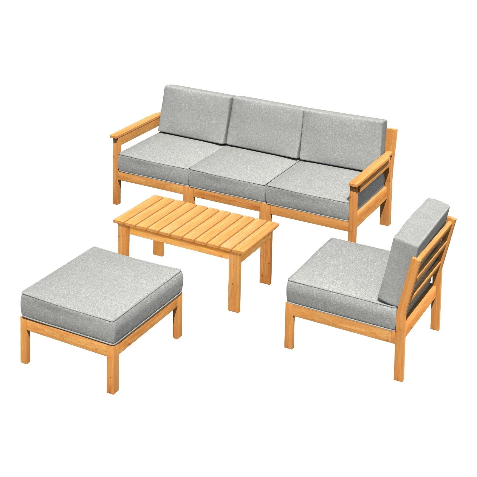 1 Livsip 6 Piece Outdoor Lounge Wooden Sofa Set - Multi, 1 of 7