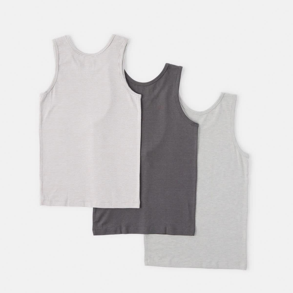2 3 Pack Super Soft Singlets Gry Multi, 2 of 6