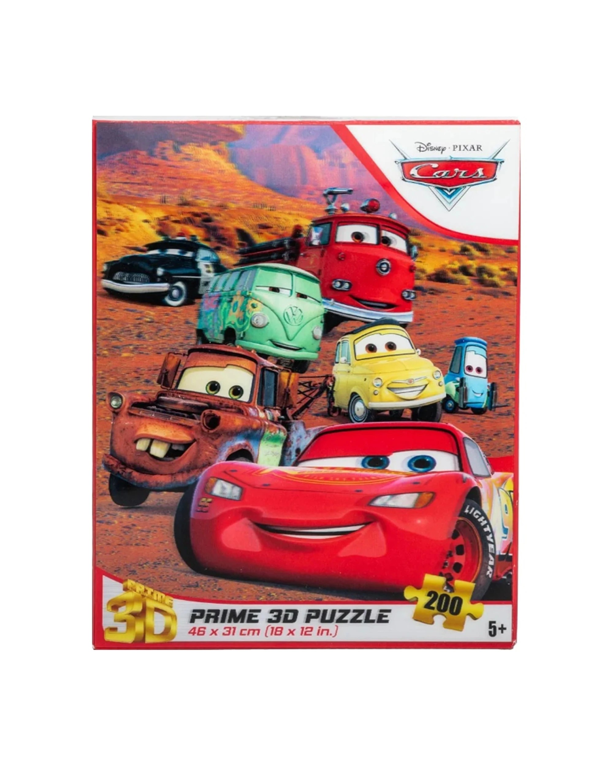1 Prime3D 200pc Lenticular Disney Cars Jigsaw Puzzle Set 46x31cm - Multi, 1 of 1