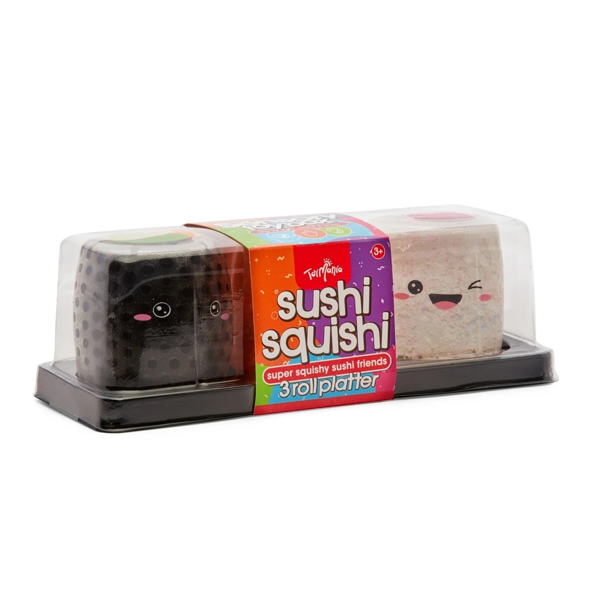 1 3 Pack ToyMania The Sensory Toy Box Sushi Squishi Roll Platter, 1 of 3