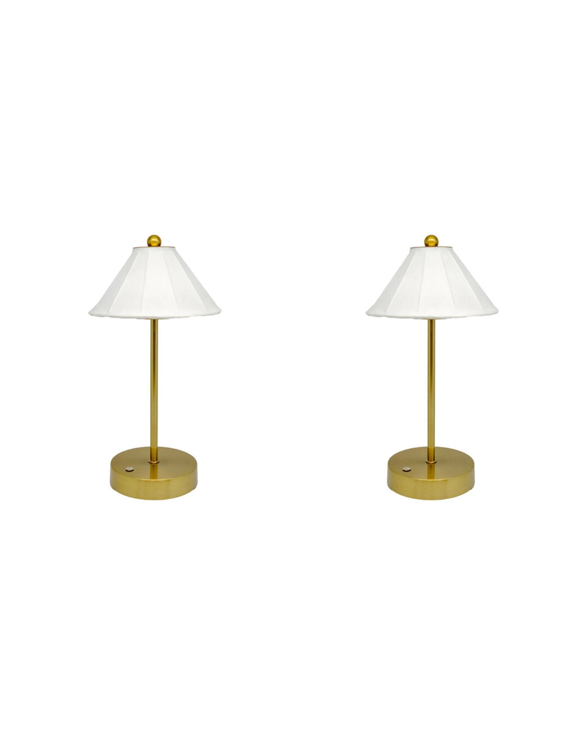 1 Boyle 2PK Rechargeable LED Table Lamp with Silk Cone Shade Battery Matte 16x16x30cm - Bronze, 1 of 9