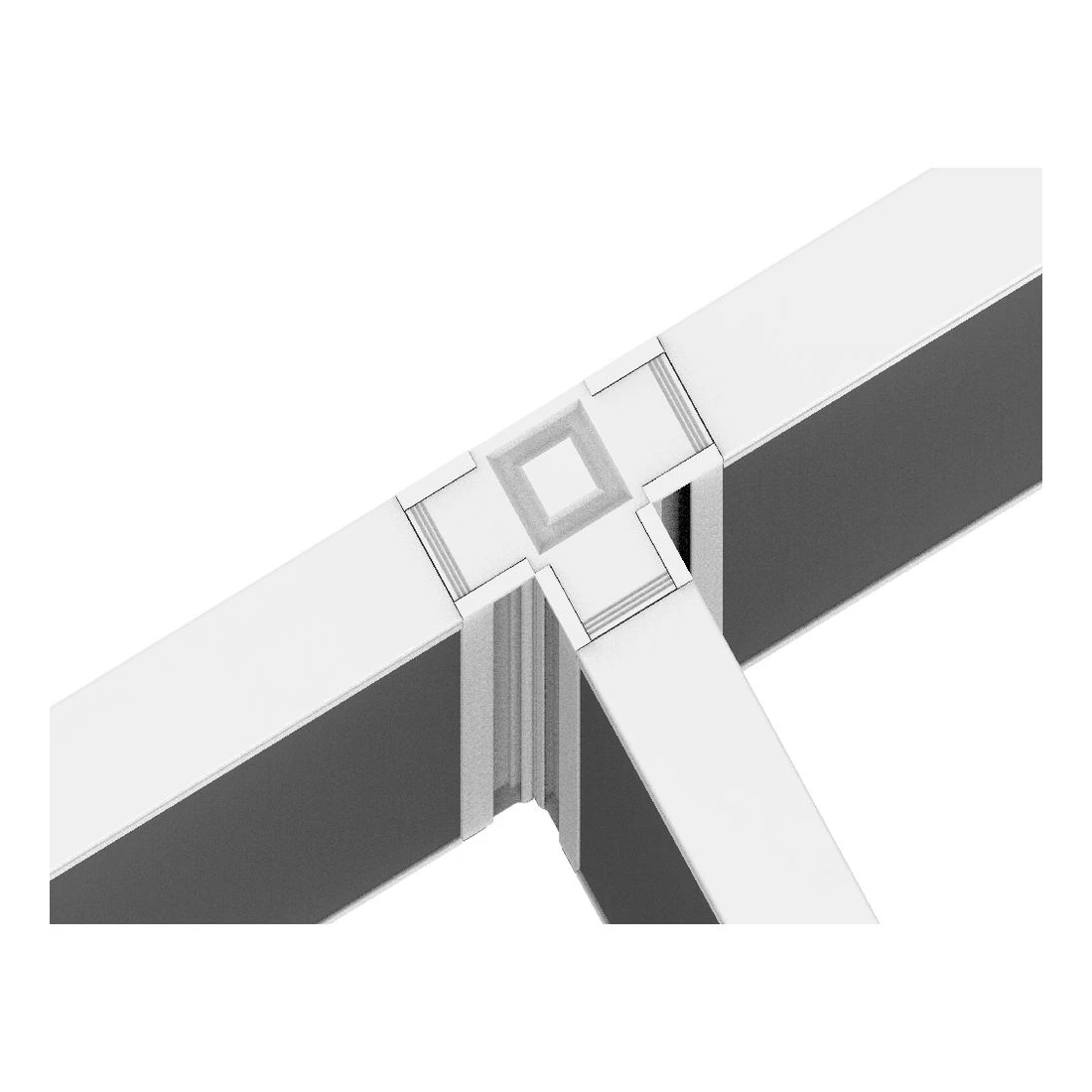 4 Stilford 4 Way Connector for 525mm Partition Screen Black, 4 of 5