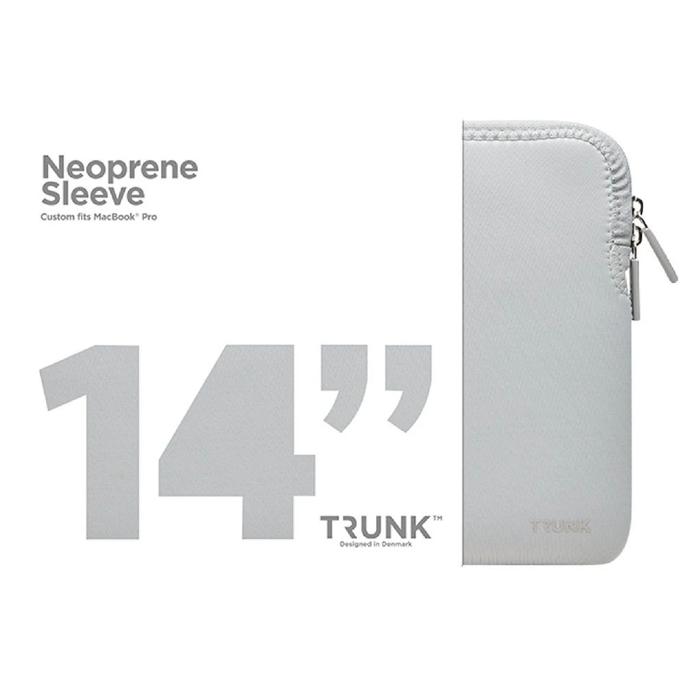 1 TRUNK Neoprene Laptop Sleeve 14" Silver, 1 of 7