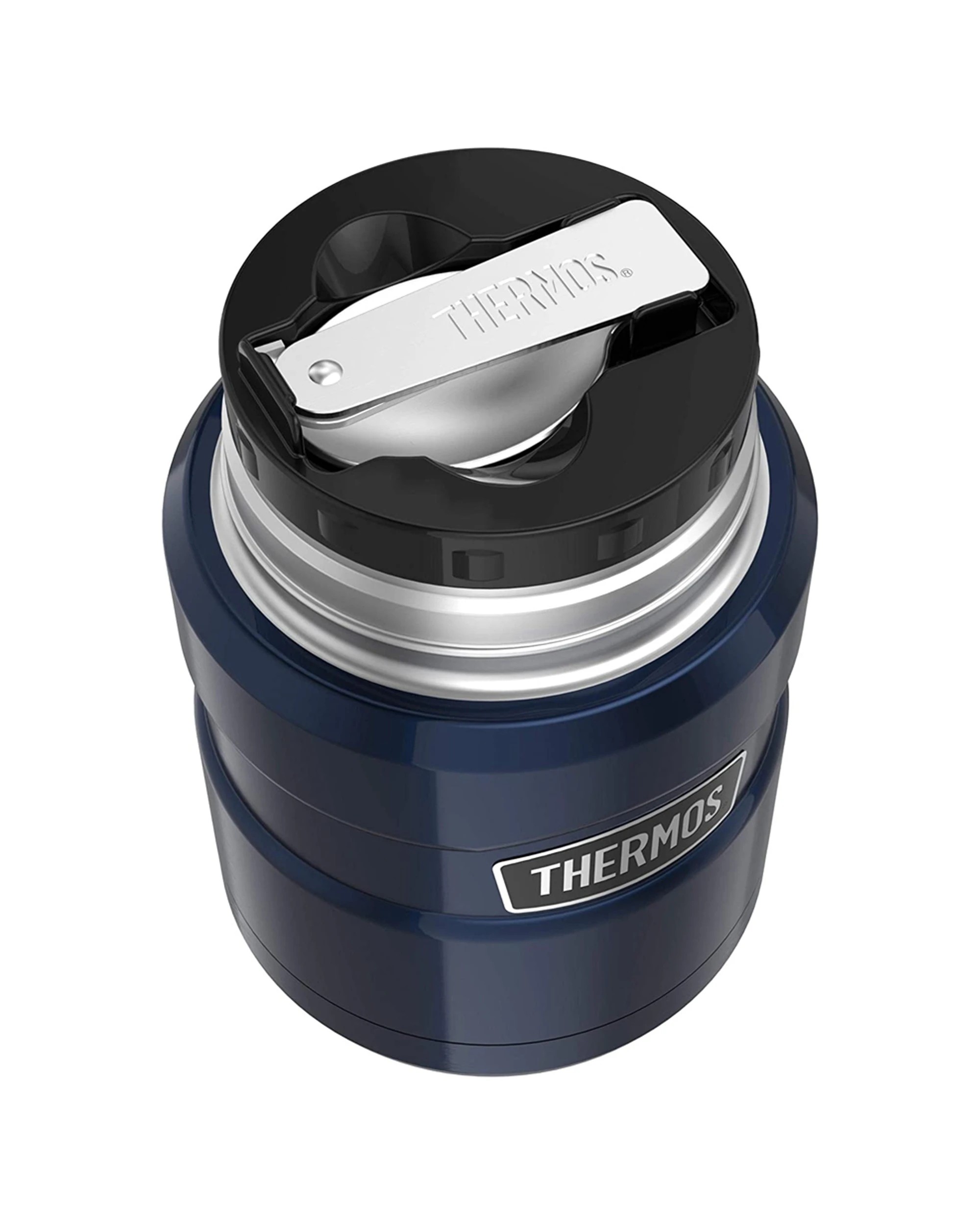 3 Thermos 470ml Stainless King Vacuum Insulated Food Jar W/ Spoon Midnight Blue
 - Blue, 3 of 4