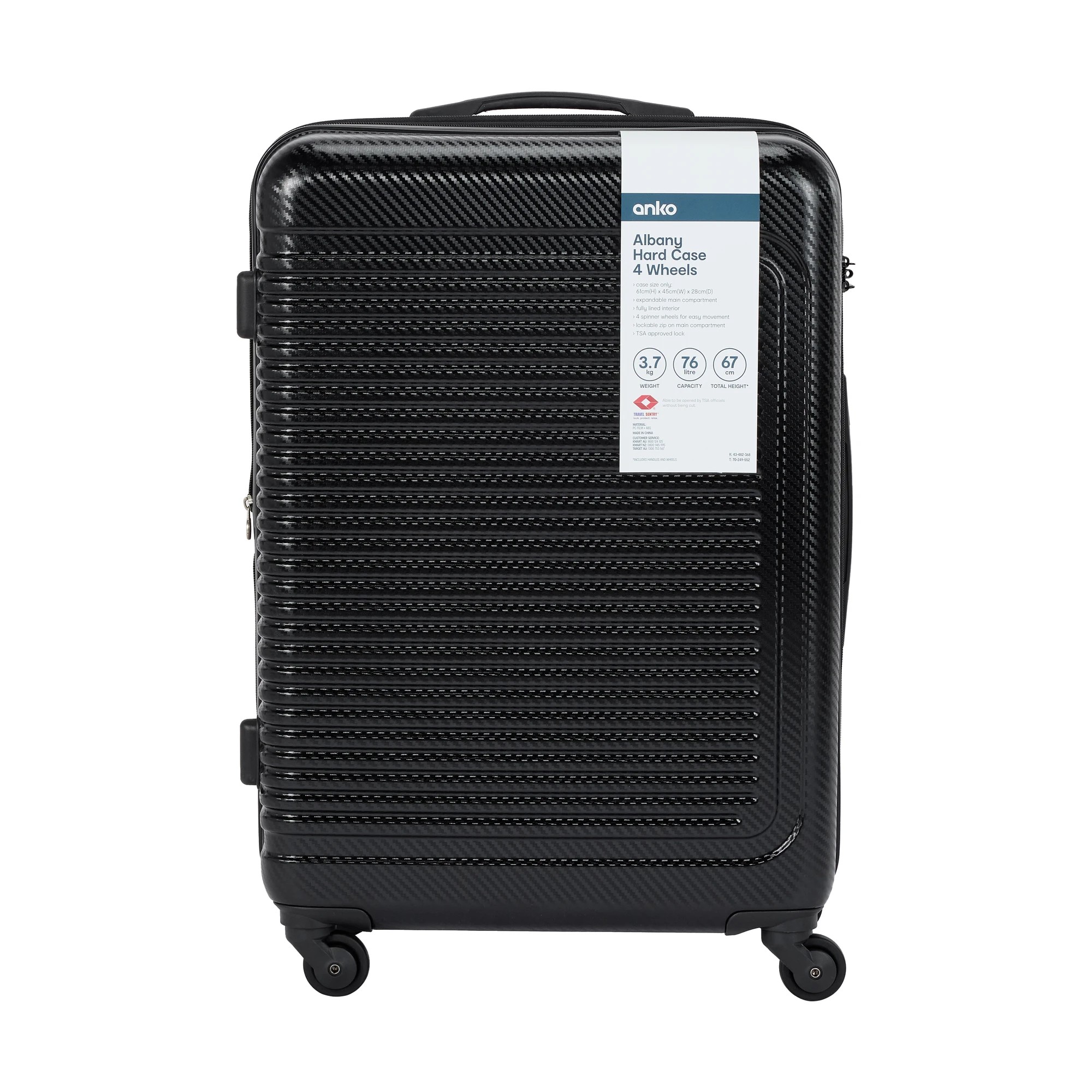 8 61cm Albany Hard Case 4 Wheels - Graphite, 8 of 8