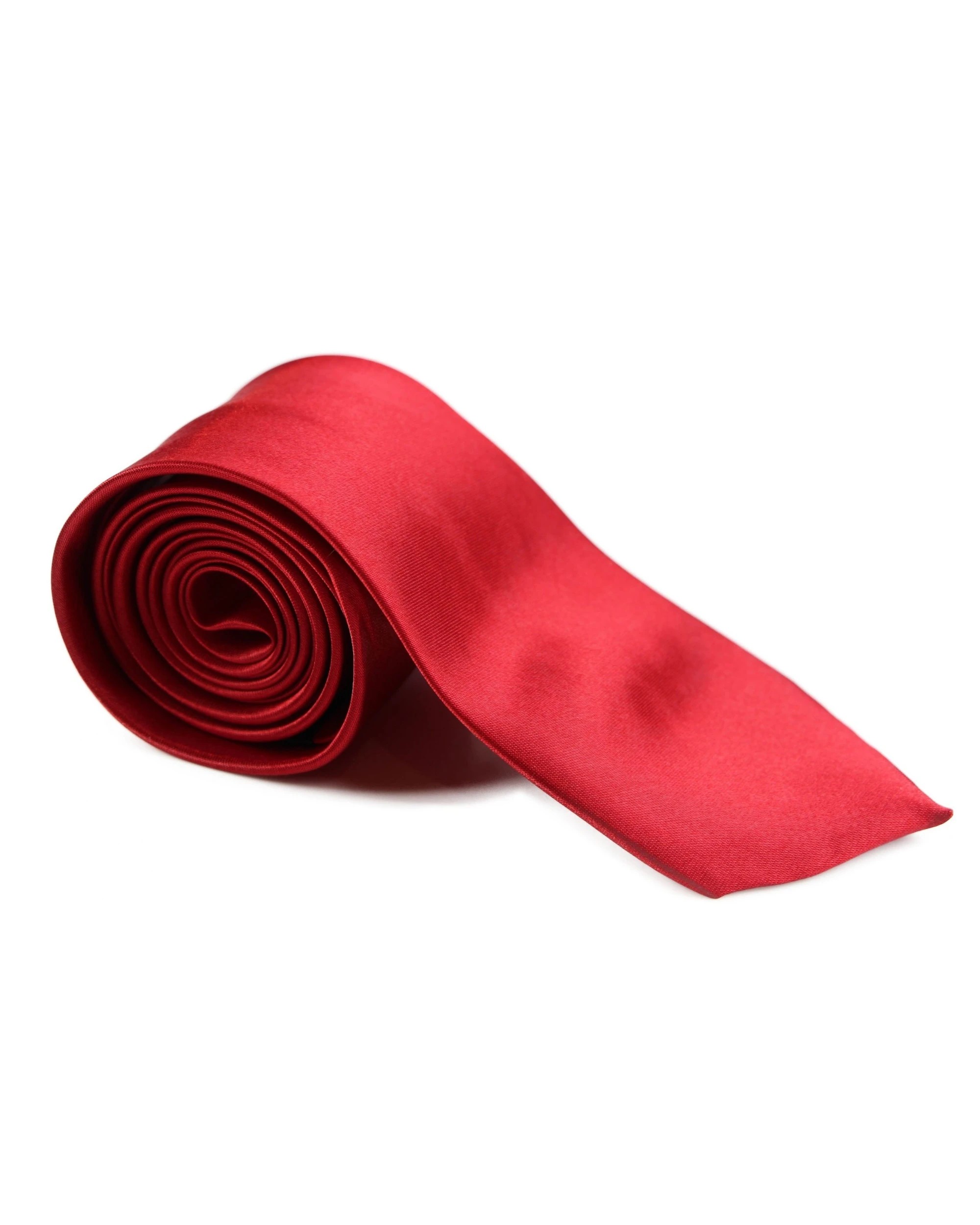 2 Zasel Mens Dark Red 8cm Plain Neck Tie - Red, 2 of 2