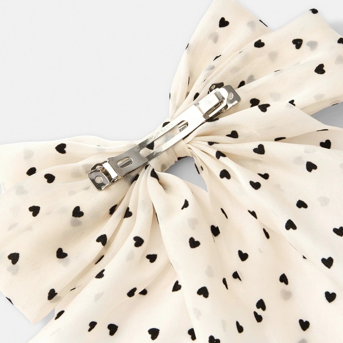4 White Heart Barrette Large Bow Hair Clip, 4 of 6