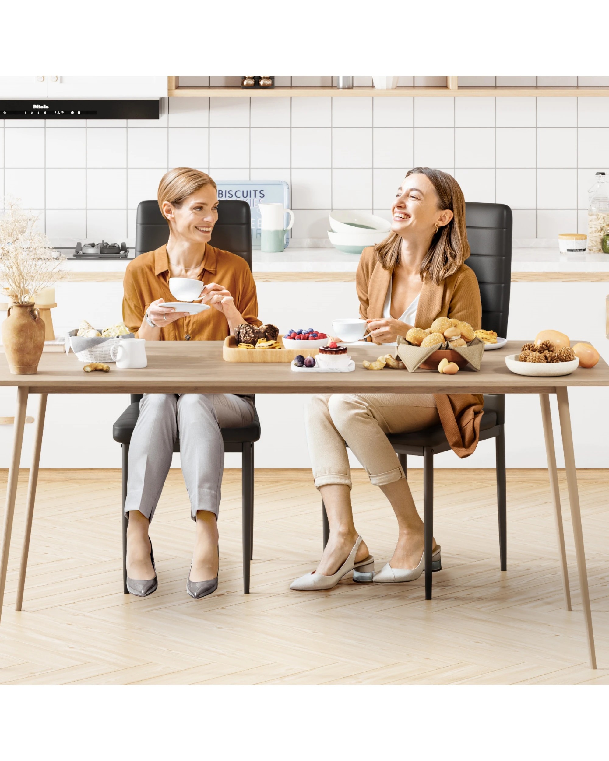 7 Advwin Set of 6 Dining Chairs Padded Seat Leather, 7 of 7