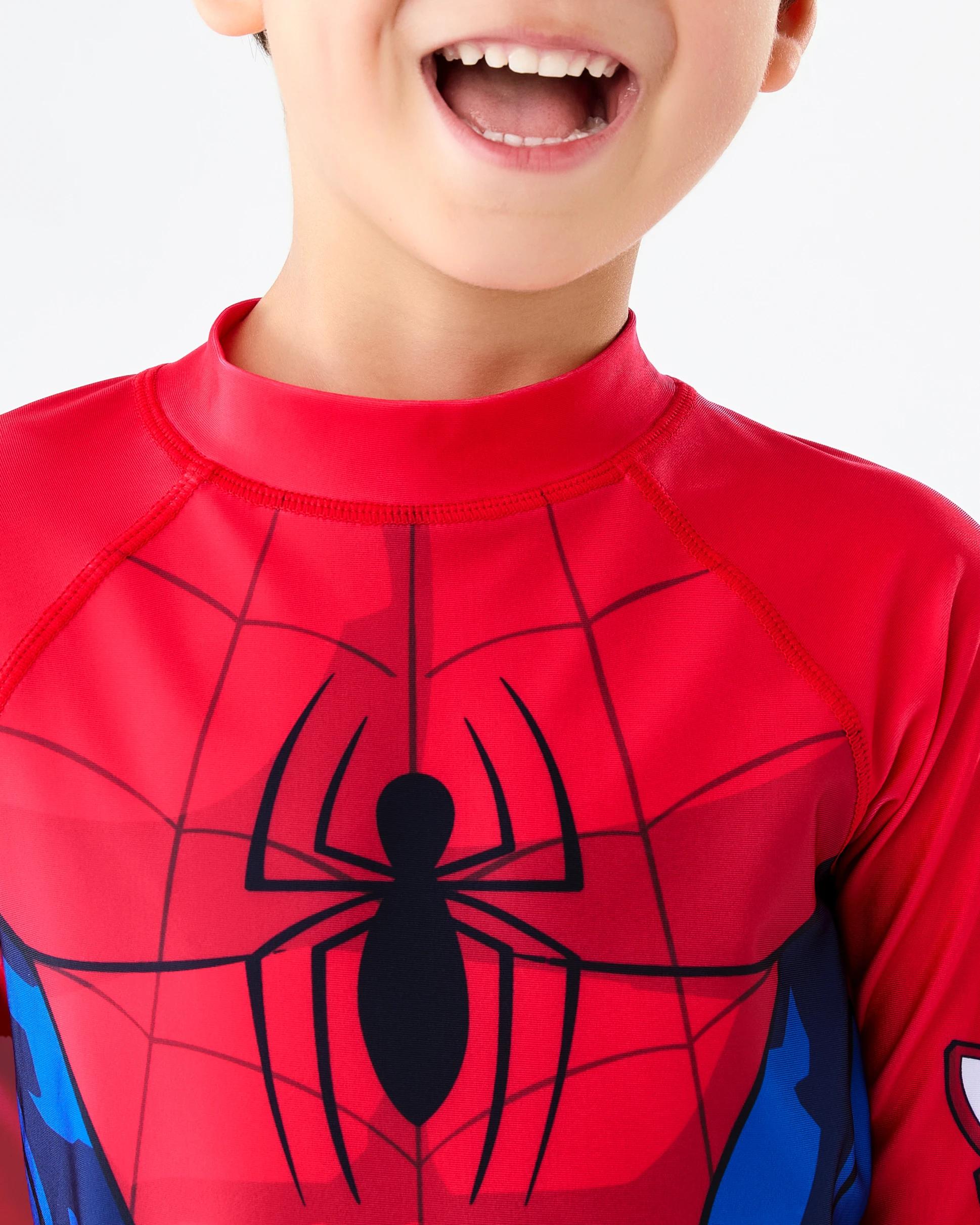 4 Spider-Man License Long Sleeve Swimsuit Spiderman, 4 of 9
