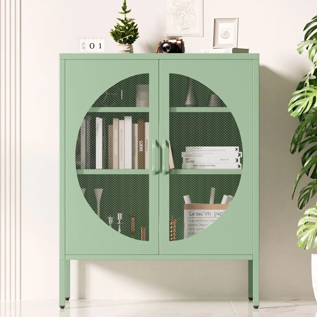 3 Artiss Buffet Sideboard Metal Cabinet - Green, 3 of 8