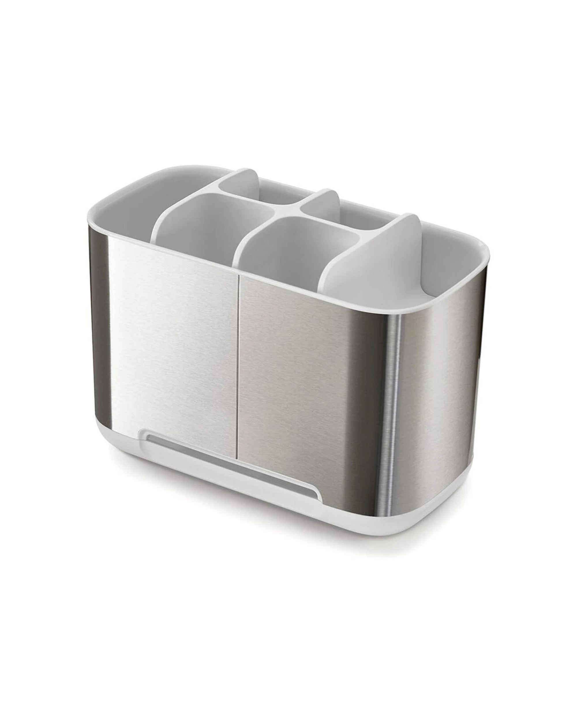 4 Joseph Joseph EasyStore Steel Toothbrush Caddy Large Divided Sections - White, 4 of 6