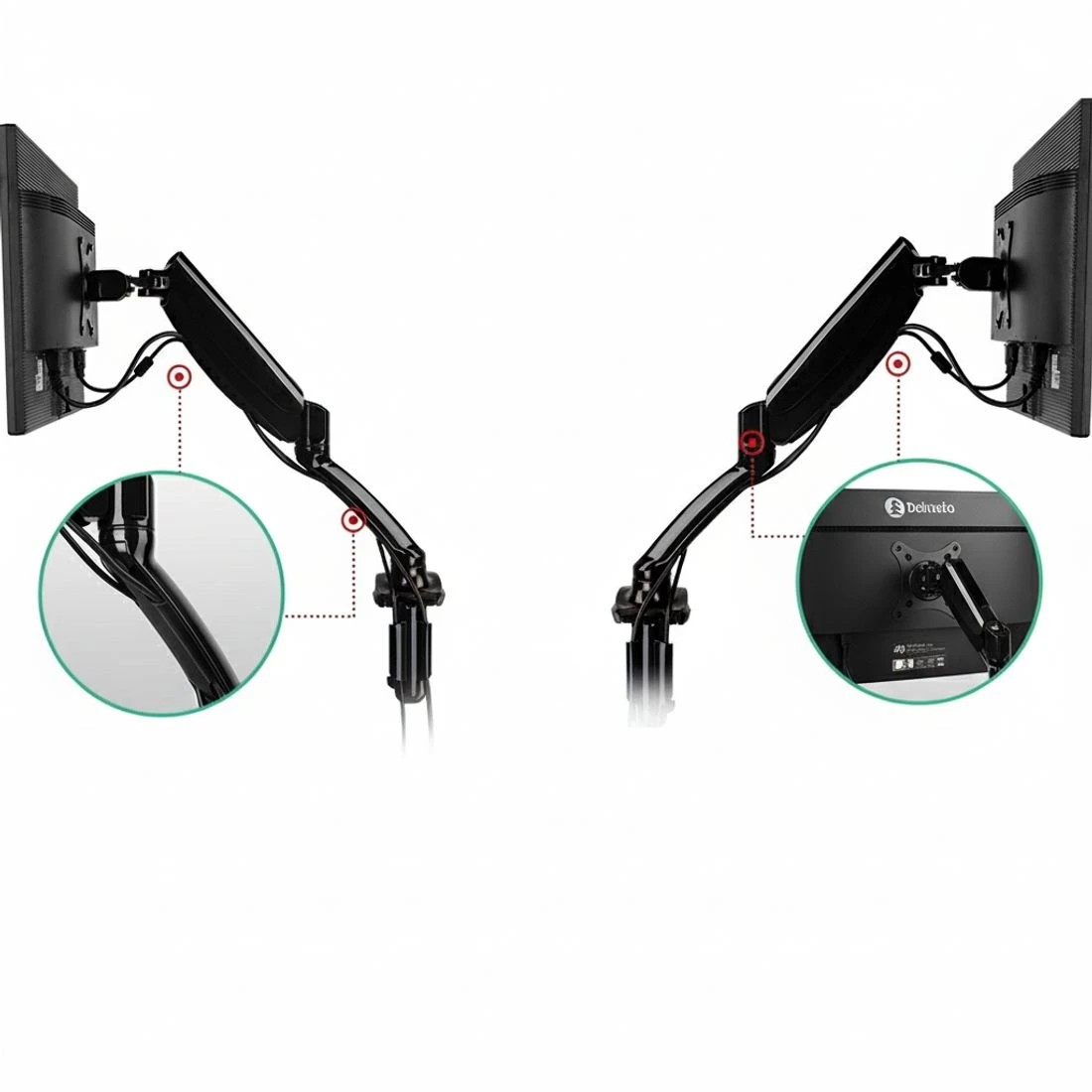 4 Artiss Monitor Arm Gas Spring Desk Mount Screen Holder - Black, 4 of 9