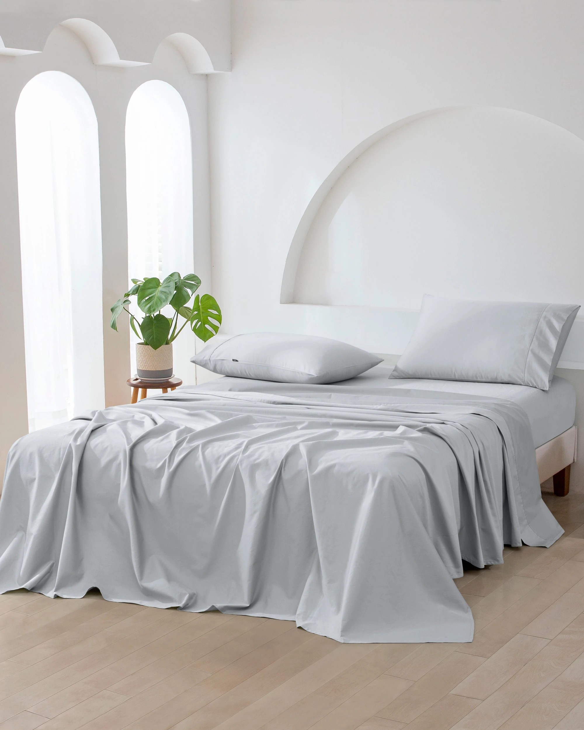 2 ESSN 500TC Cotton Sateen Sheet Set - King Bed - Silver, 2 of 5