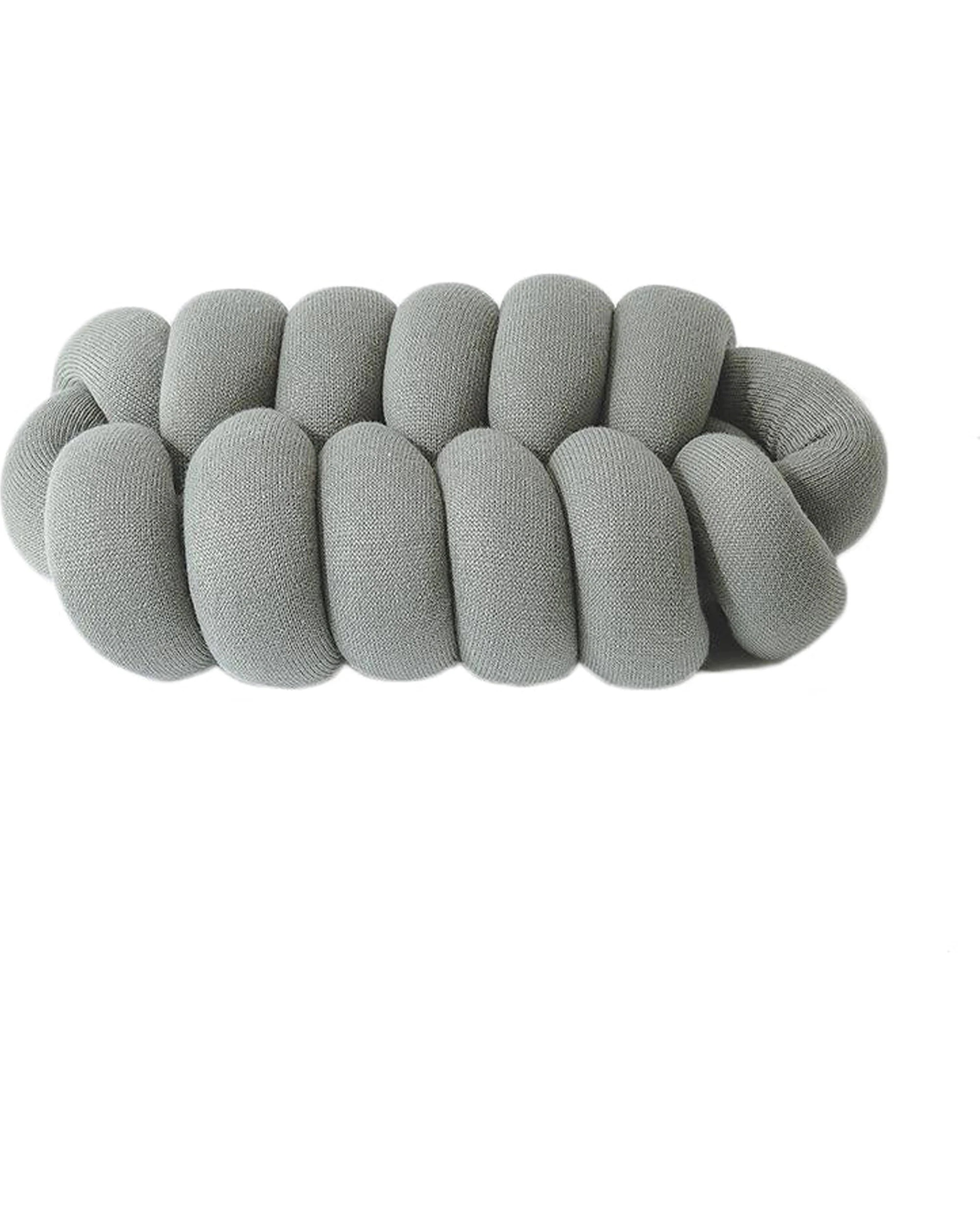 1 Cotton More 100% Cotton Handmade Knot Cushion Pillow 45x25x15cm - Grey, 1 of 1